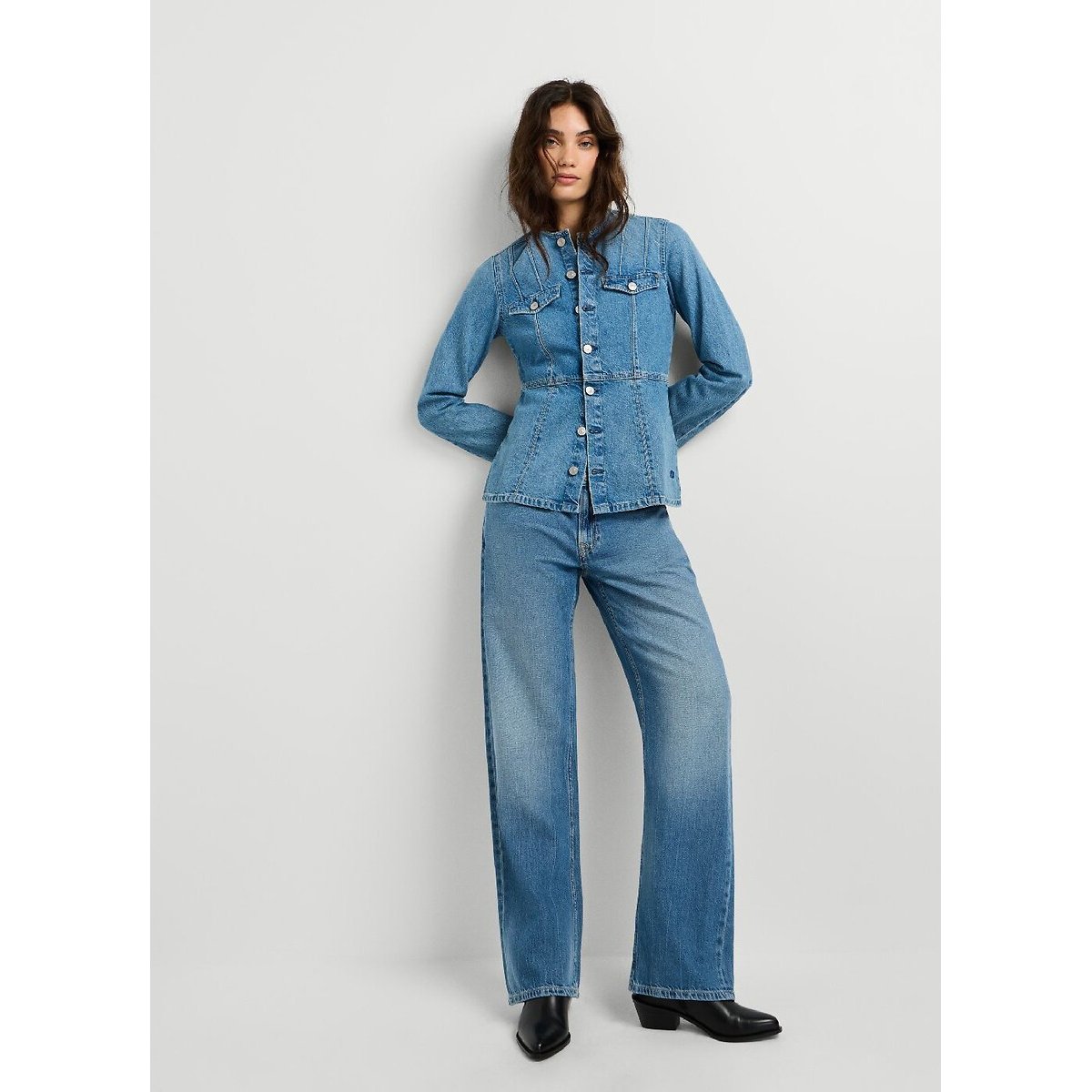 Jean loose taille basse, Nicky used verde green, PEPE JEANS
