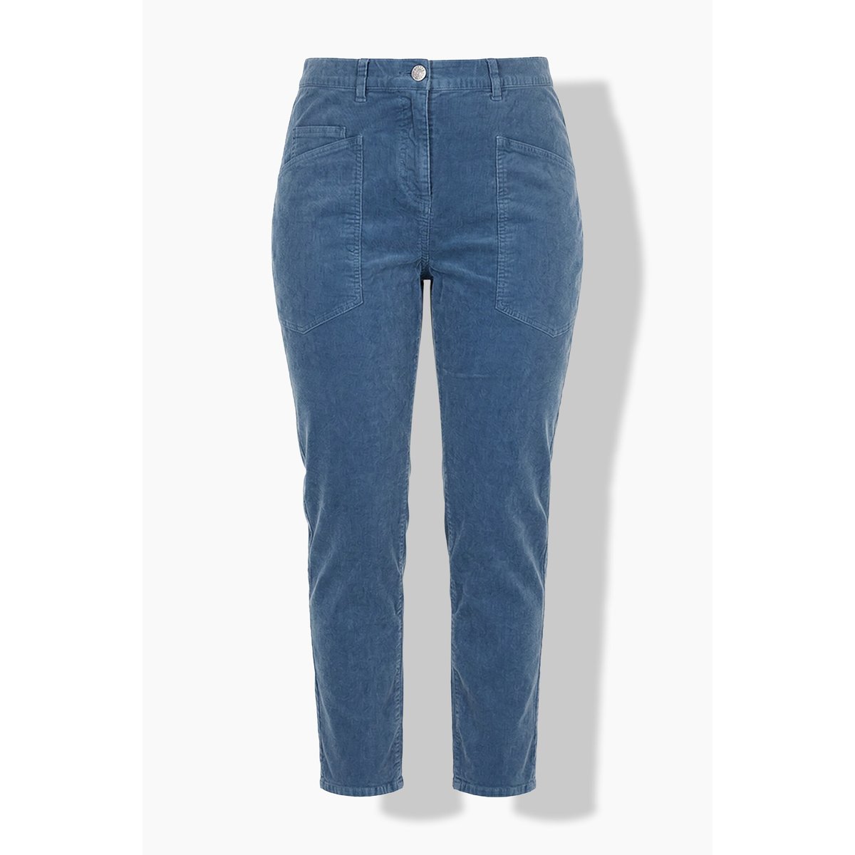 Pantalon en velours côtelé extensible bleu, ULLA POPKEN