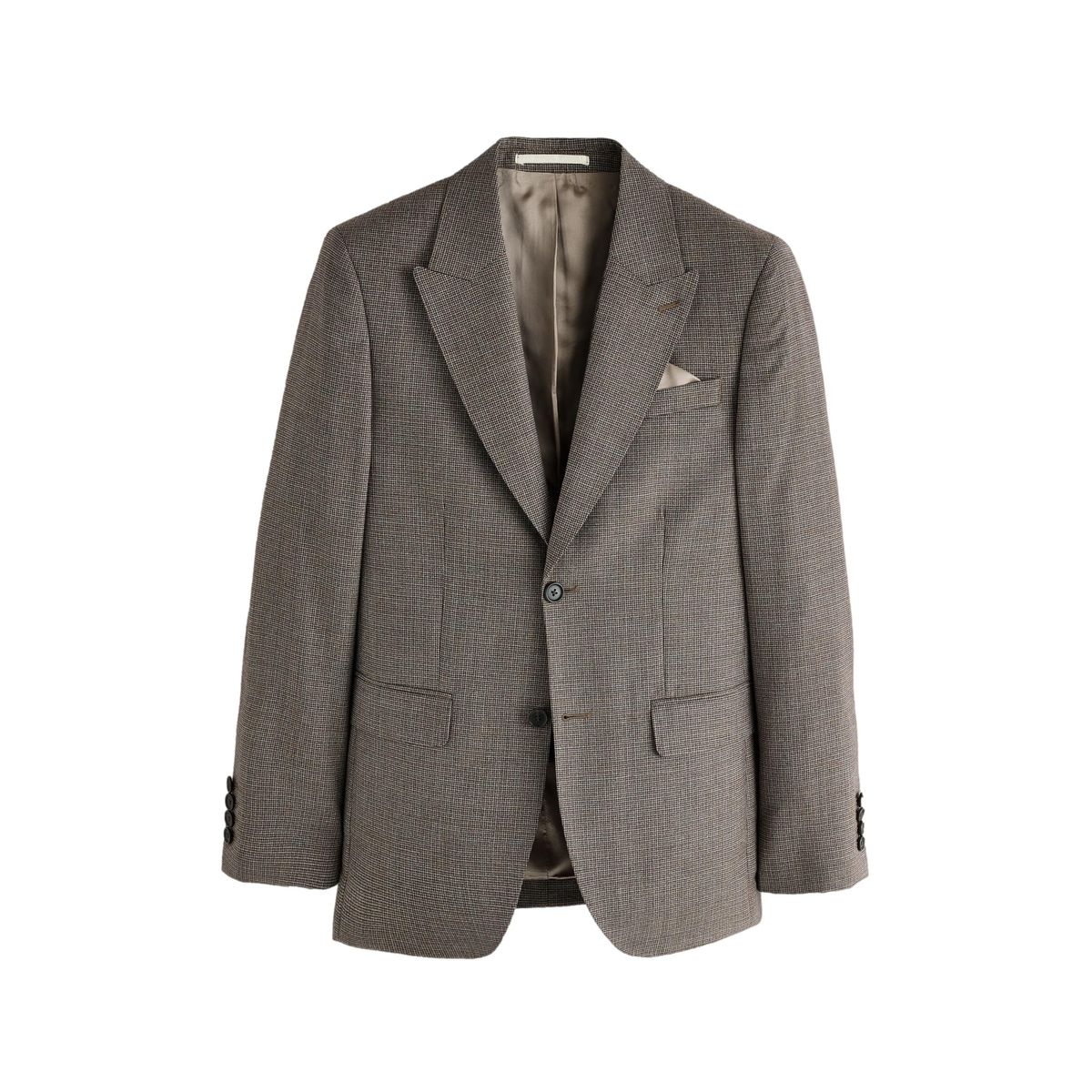 Veste de costume slim en laine pied-de-poule signature marron, NEXT