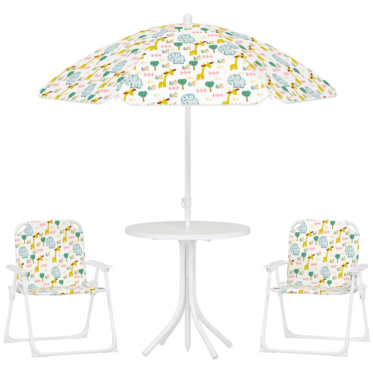 Ensemble de table et chaises de jardin pour blanc, AIYAPLAY