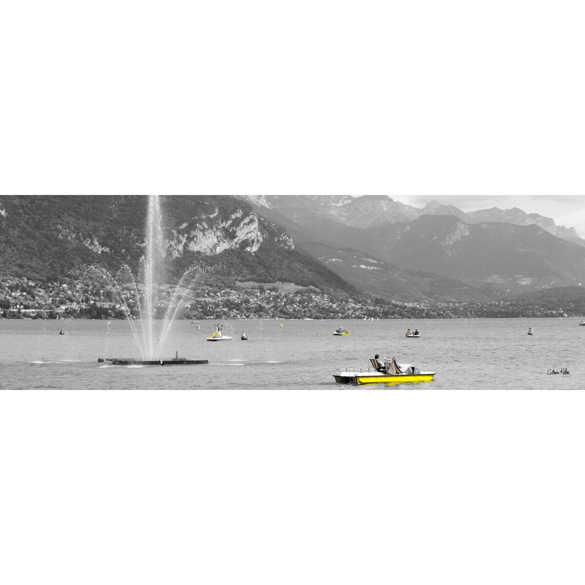 Tableau Mural Pédalos Sur Lac D'annecy NATURE ÉVASION tableaux sur toile-noir et blanc, CEANOTHE