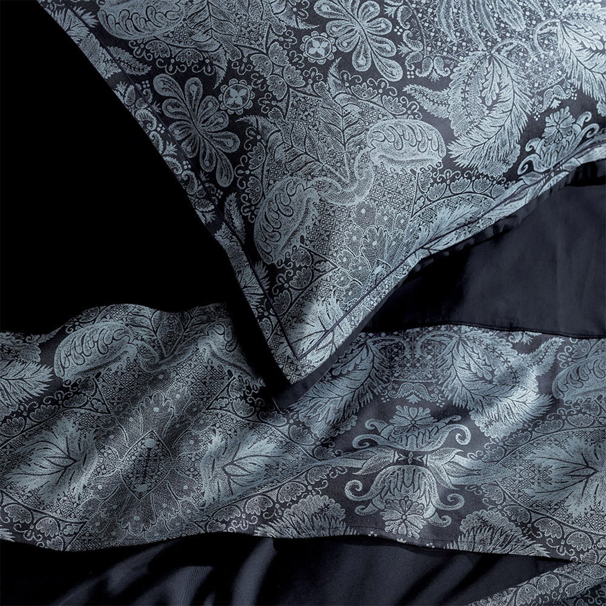 Housse de couette satin de coton ISAPHIRE diamant noir, GARNIER THIEBAUT