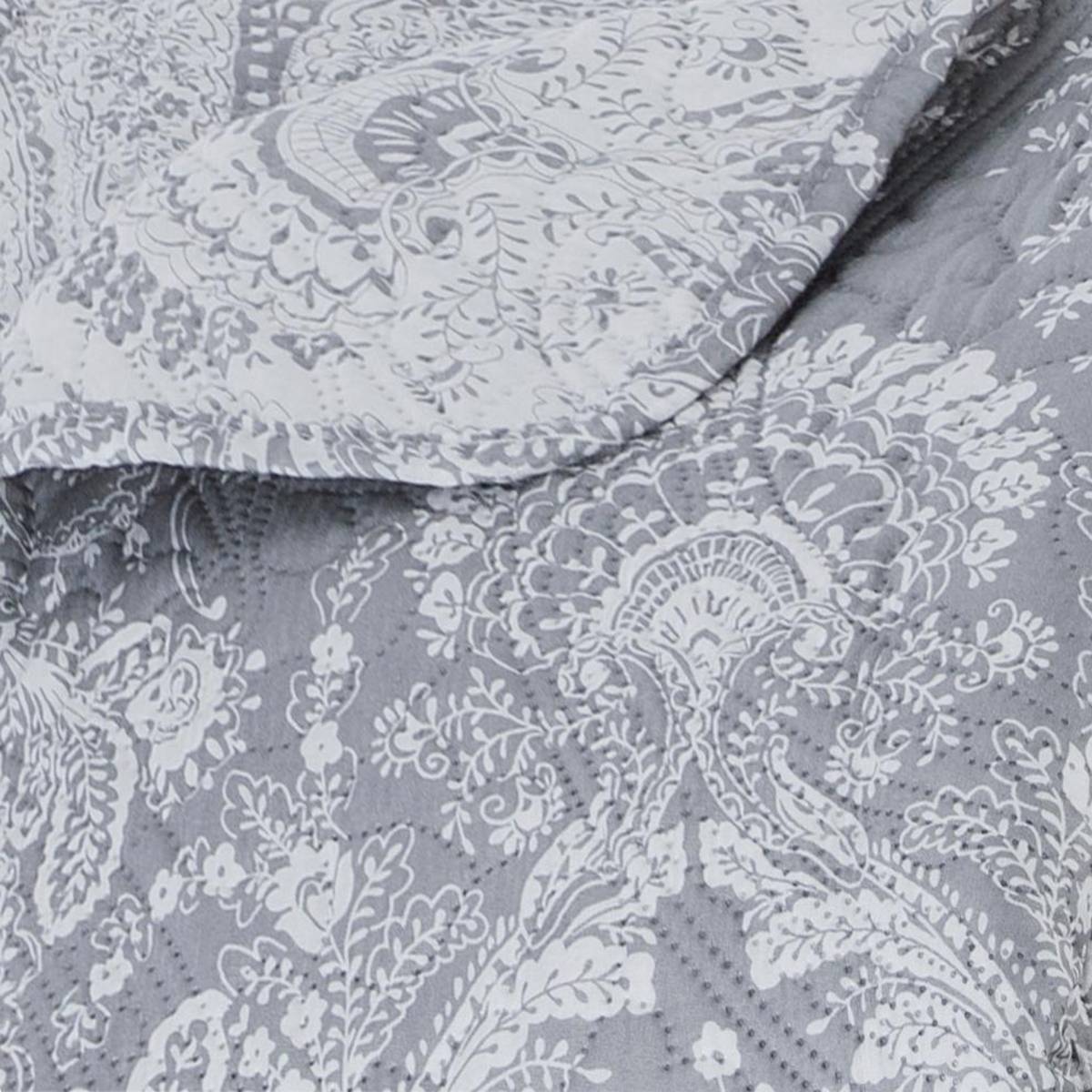 Dessus de lit avec taies MARIE gris, ATMOSPHERA