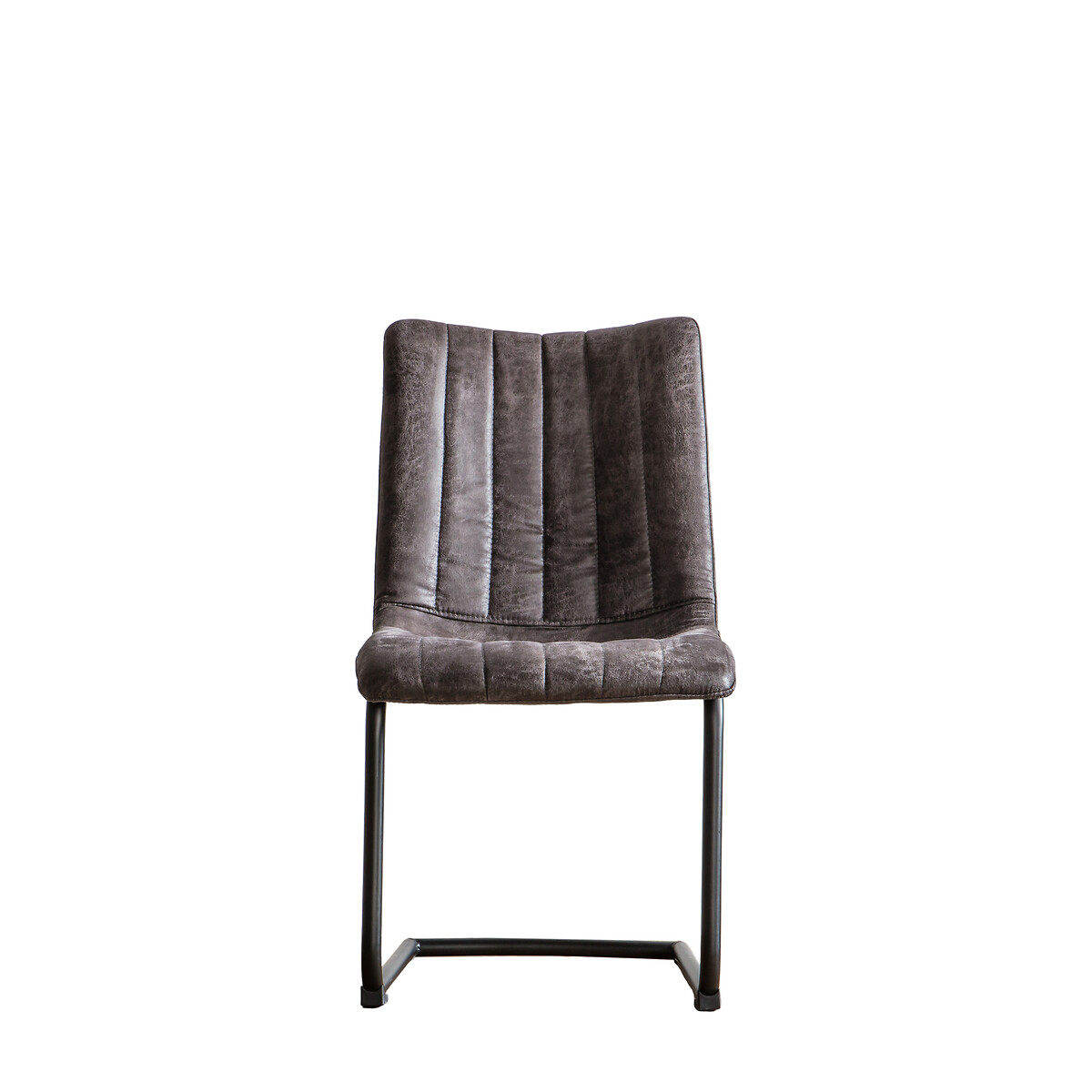 Darcy Retro Leather Cantilever Dining Chairs (Set of 2) grey, SO'HOME