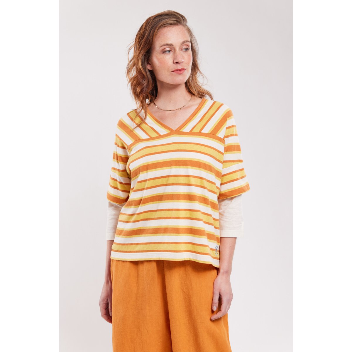 La marinière oversized NOLWENN FALIGOT nature/rusty/genet, ARMOR-LUX