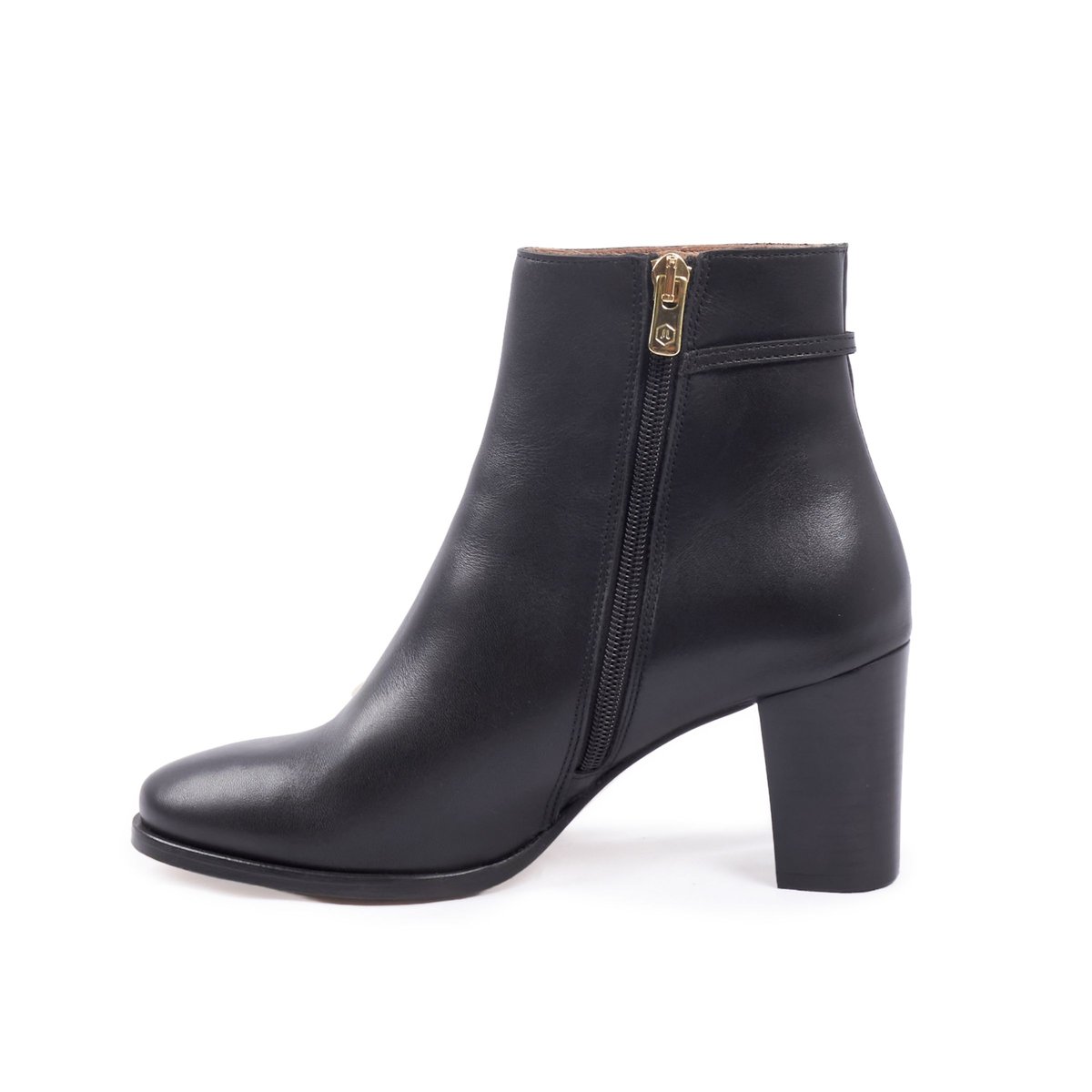 Bottines bijoux talon Zélie cuir noir, JULES & JENN