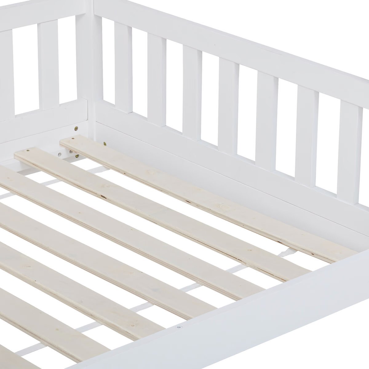 Lit cabane enfant en bois de pin BOSCO blanc, ATMOSPHERA FOR KIDS