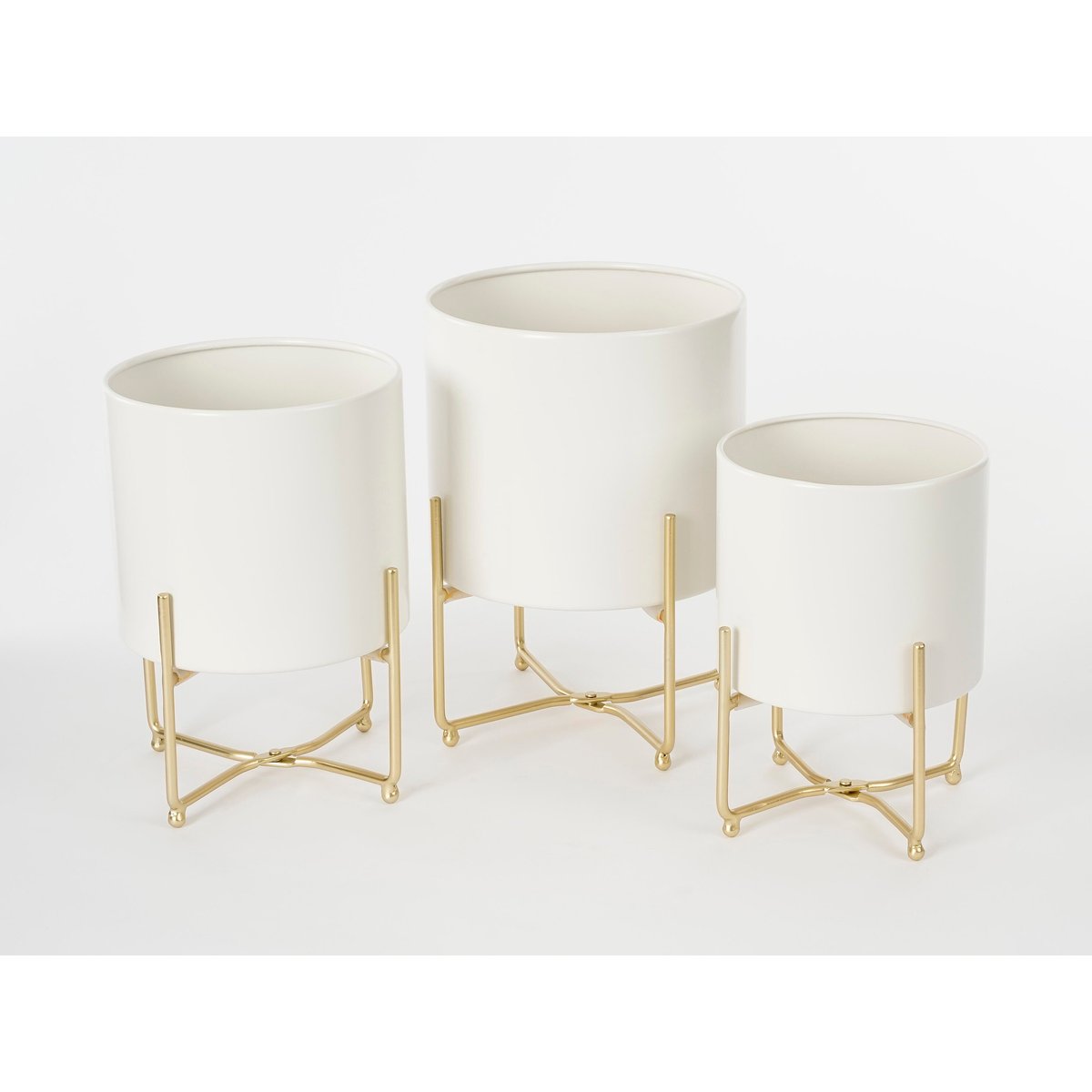 Ensemble de support de plante ARIES blanc, MICA DECORATIONS