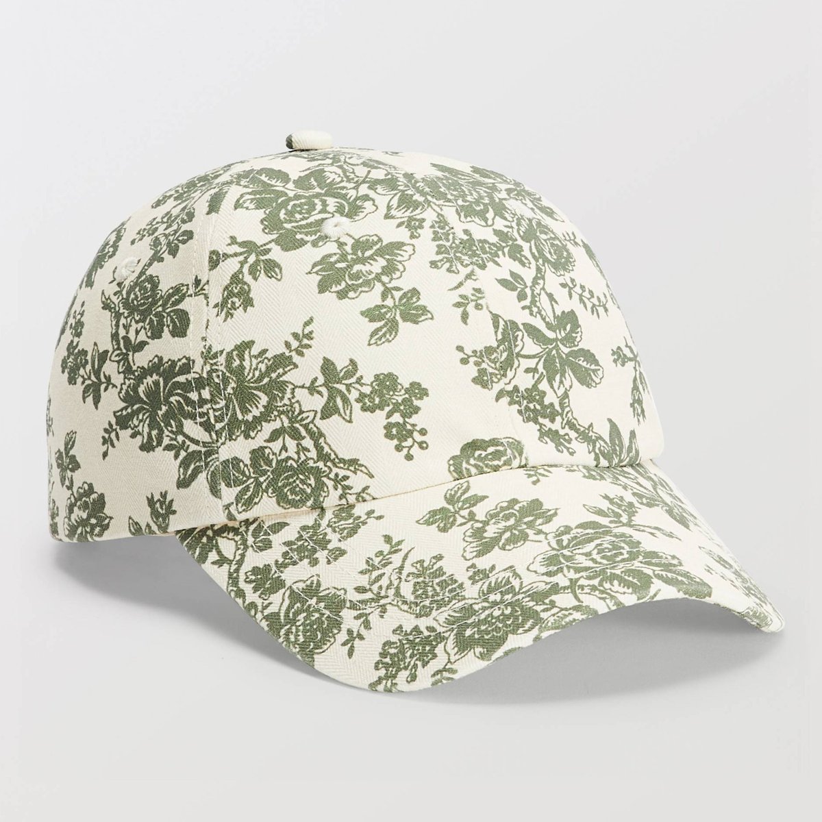 Casquette imprimée floral en coton asparagus, MONOPRIX
