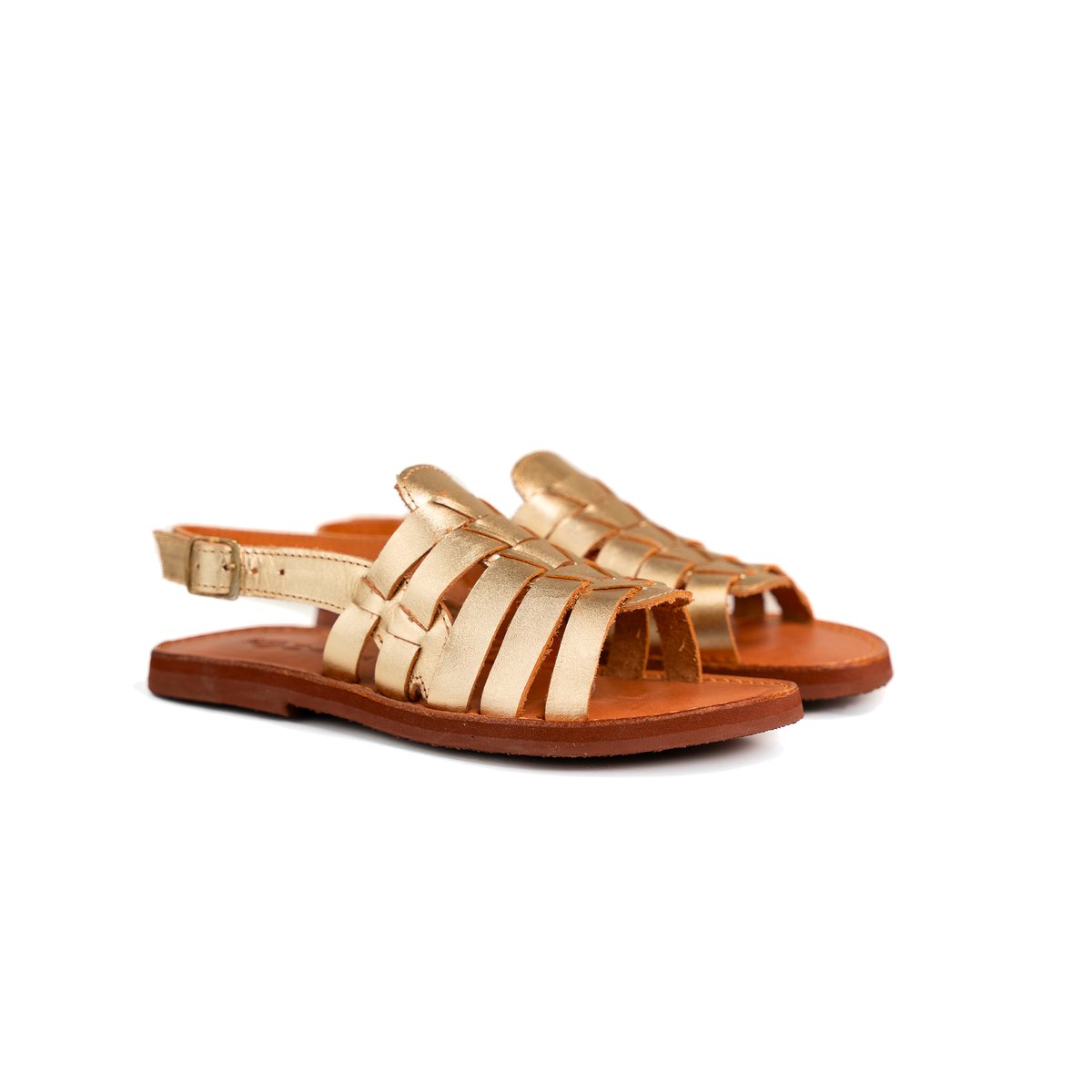 Sandale en cuir tressé CALI champagne, MAPACHE