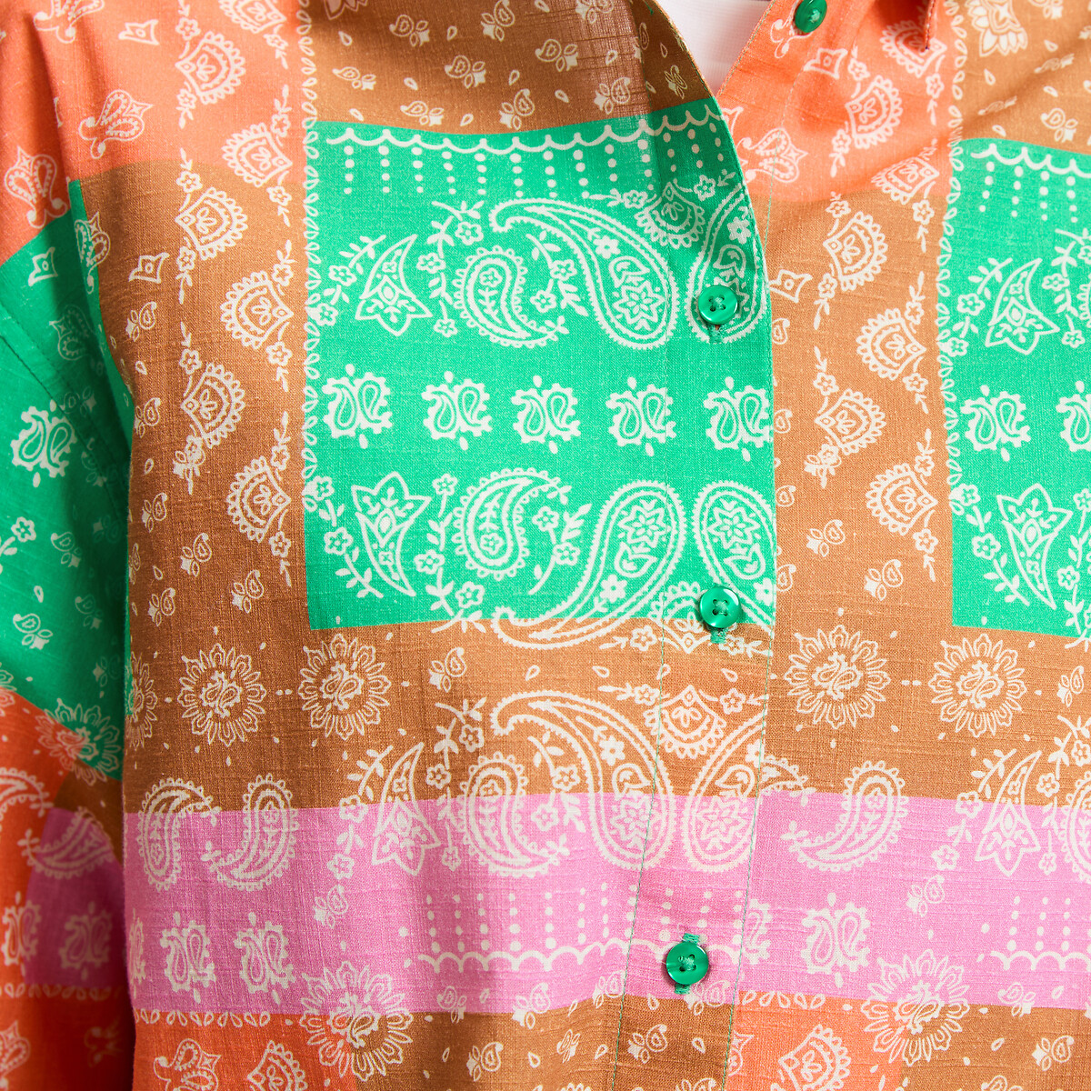 Chemise manches courtes imprimé cachemire imprimé multicolore, LA REDOUTE COLLECTIONS