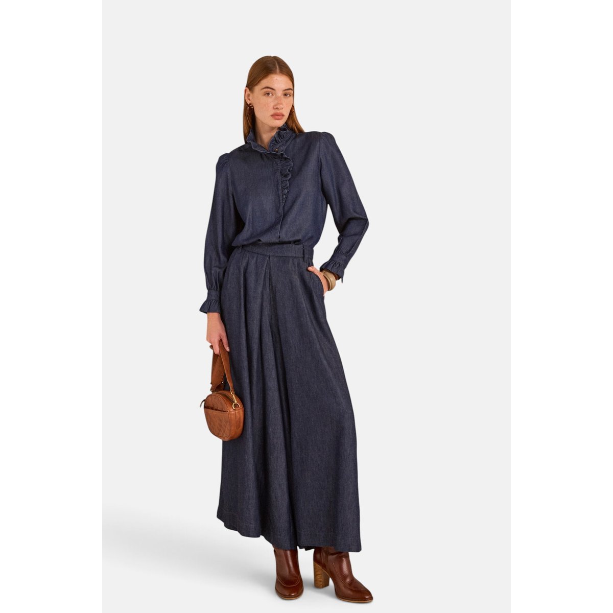 Pantalon extra large en denim TATIANA rinse, Maison 123