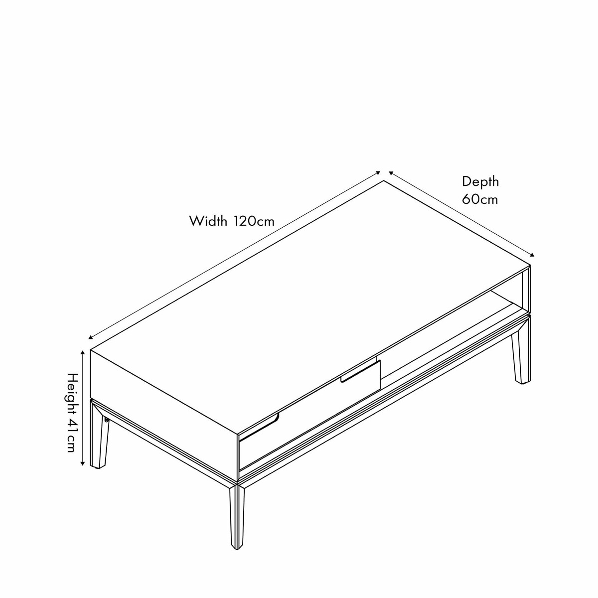 Giano Acacia Wood Storage Coffee Table black/natural, ÉDITÉ