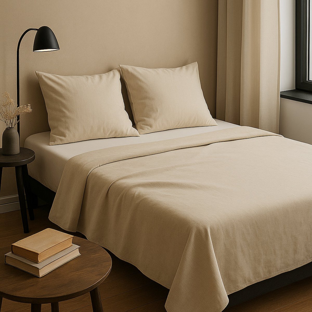 Draps plat en coton uni, NEOL lin, C DESIGN HOME TEXTILE