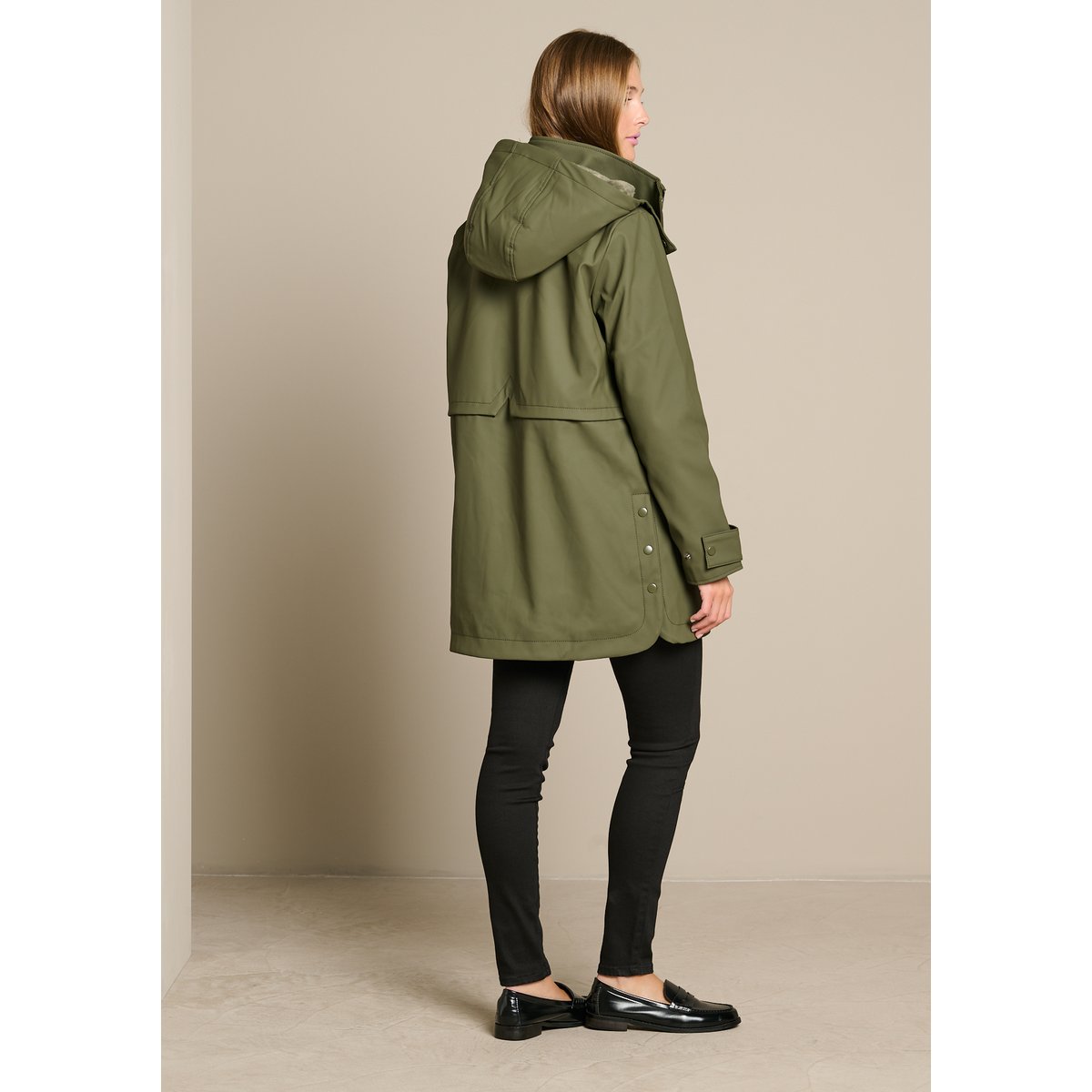 Parka doublée à capuche khaki, LOLALIZA