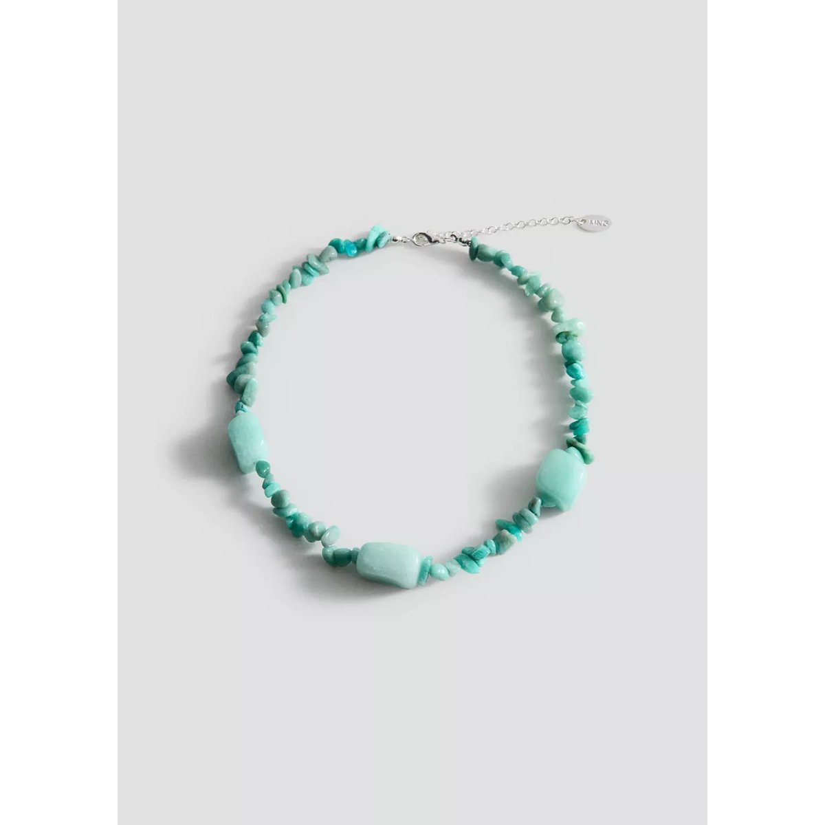 Collier perles pierre turquoise, MANGO