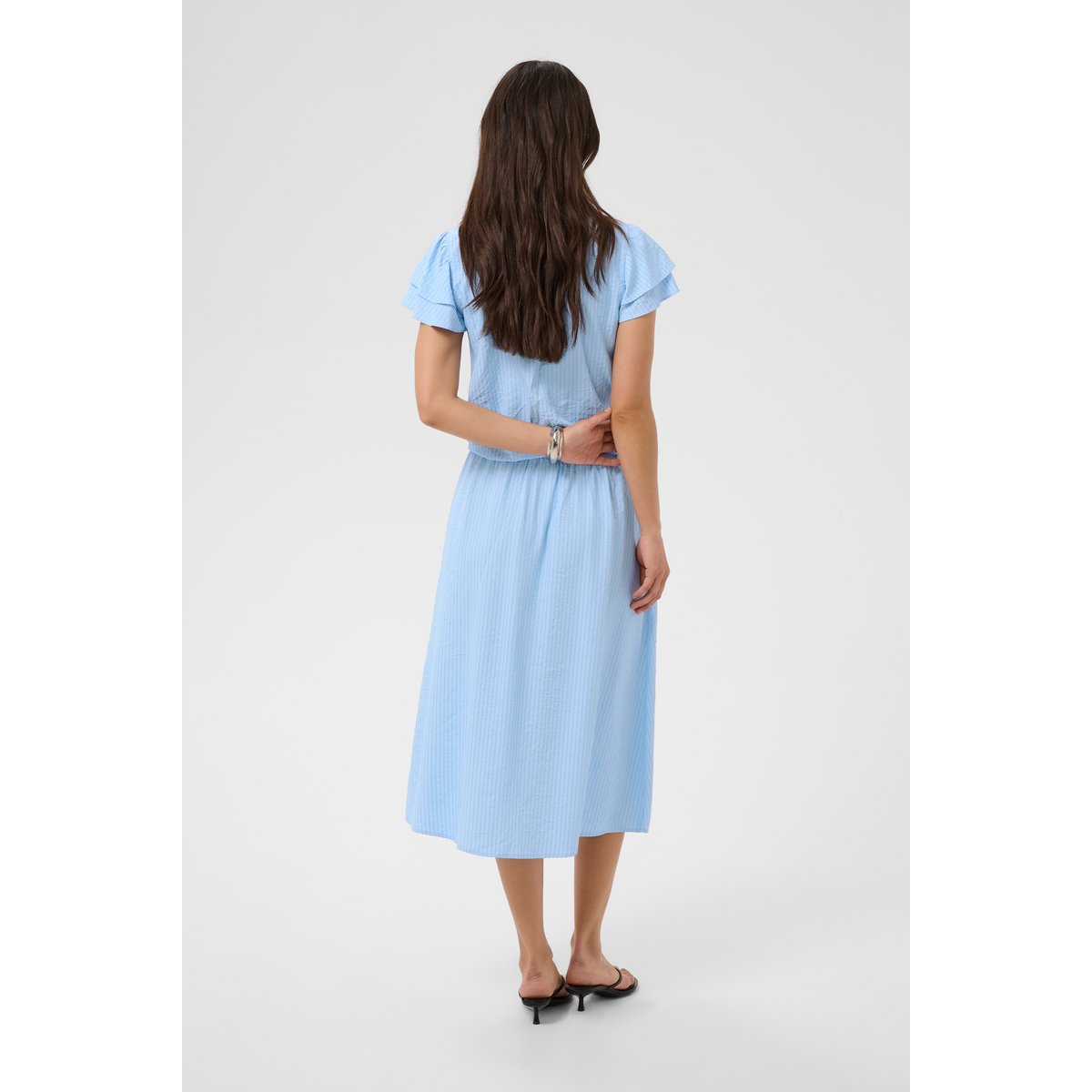 Jupe casual bleu blanc light blue, white stripe, KAFFE