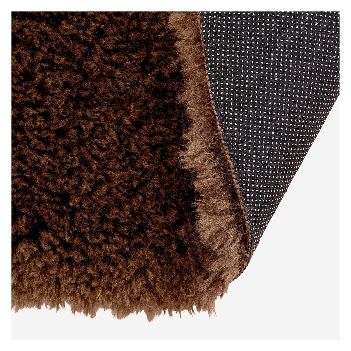 Tapis imitation fourrure CAZIMIR marron, HABITAT