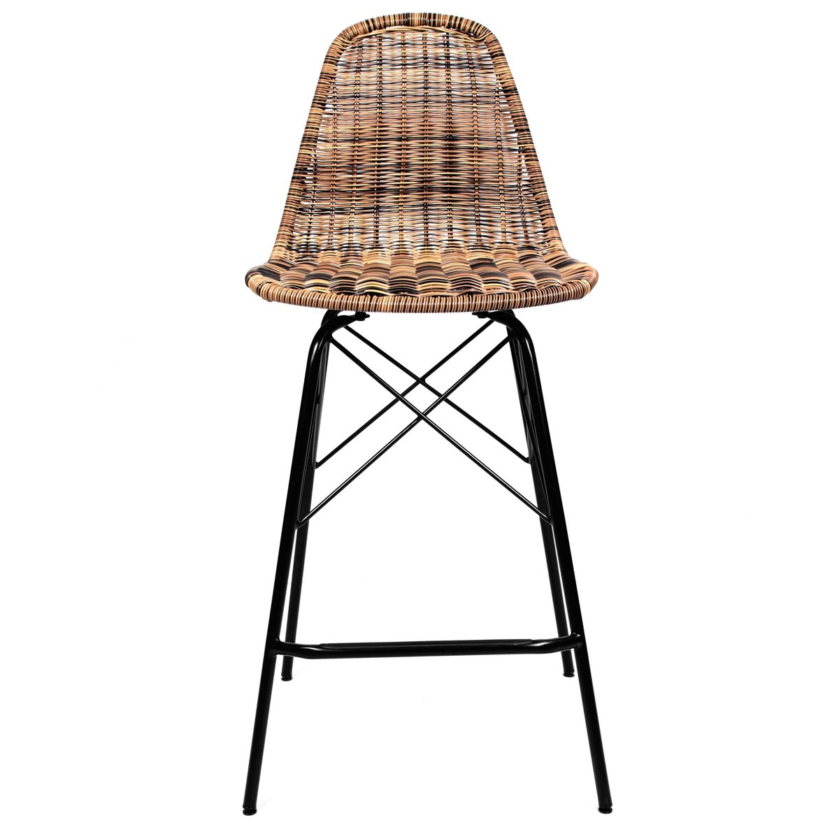 Lot de 2 chaises de bar 63 cm en résine - TIPTUR naturel, MAISON PAVANE