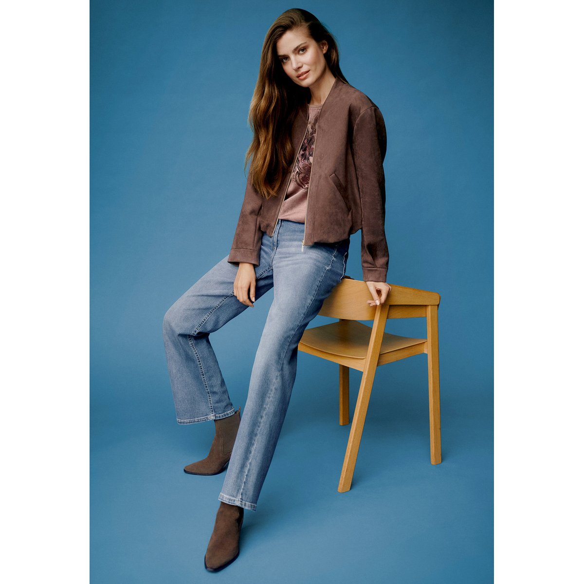 Pantalon casual à jambes larges bleu, BETTY BARCLAY
