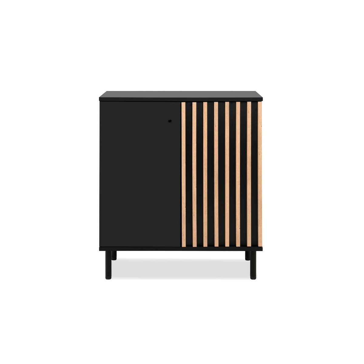 Petit buffet 2 portes design noir et décor bois NOREN noir, PIER IMPORT
