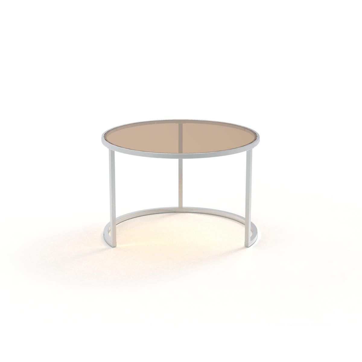 Lot de 2 tables basses, plateau verre - NOAM marron, CALICOSY
