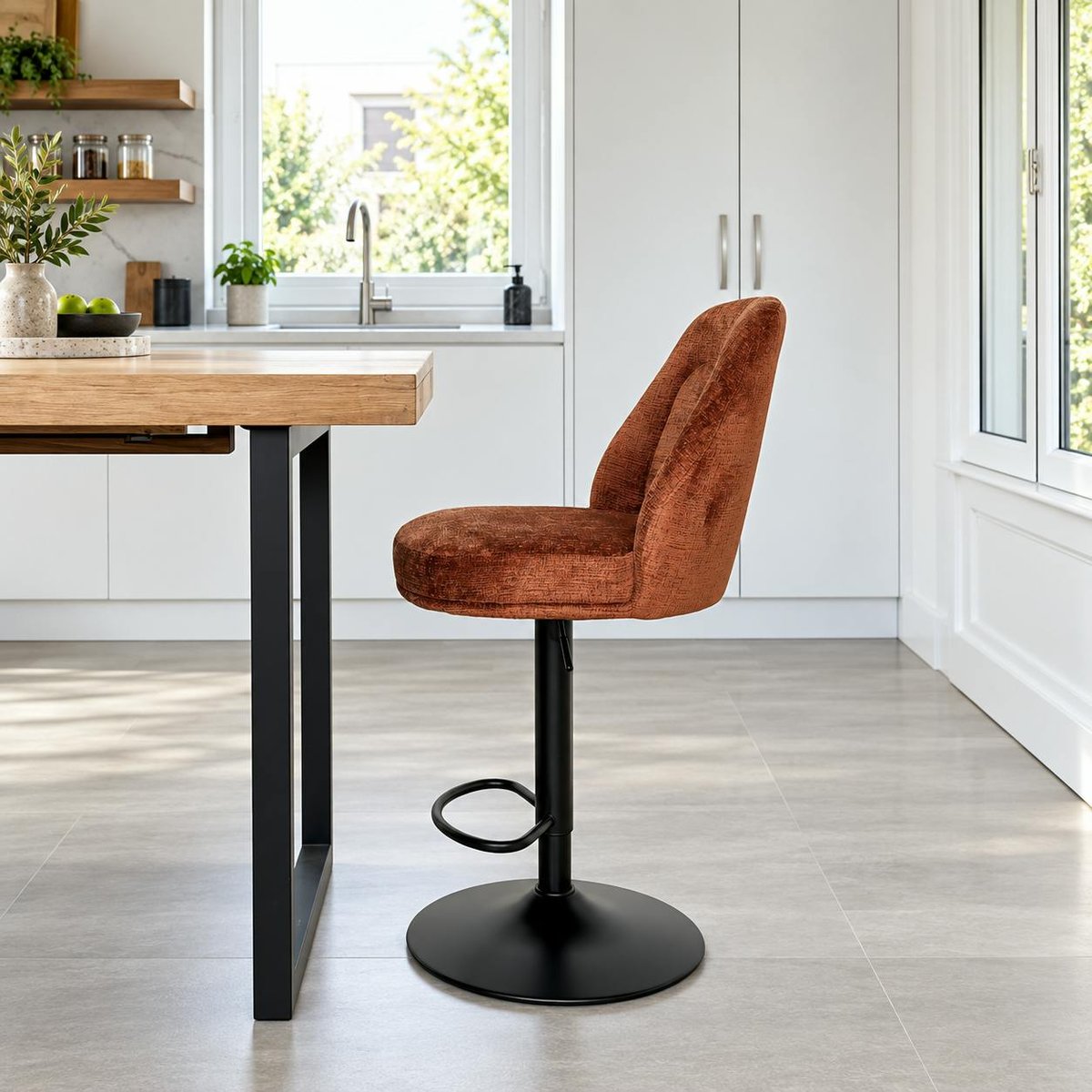 Chaise de bar pivotante et réglable (lot de 2) IENA rouille, PIER IMPORT