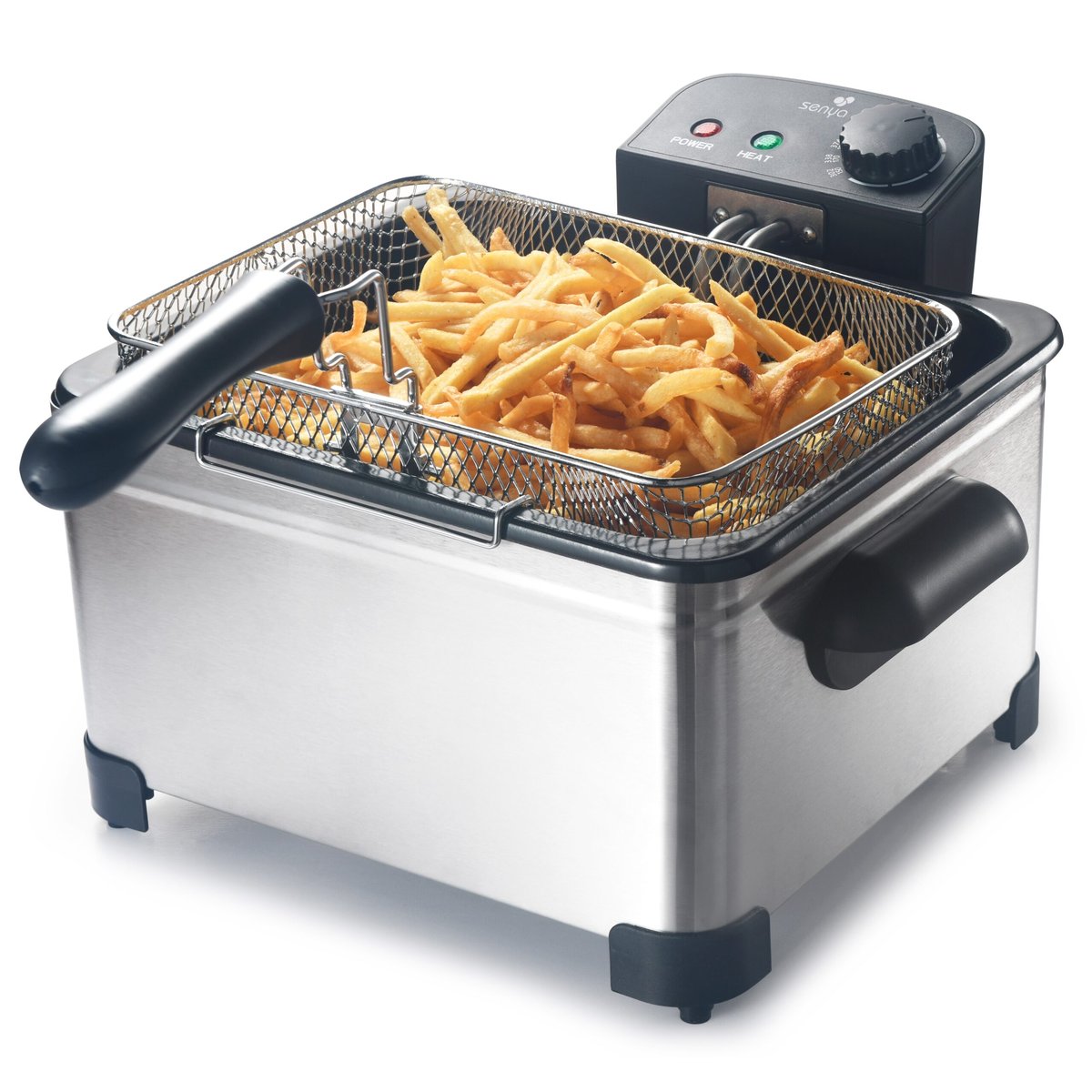 Friteuse électrique inox 5L – Cuisson rapide, 3 paniers, température réglable v019839, SENYA