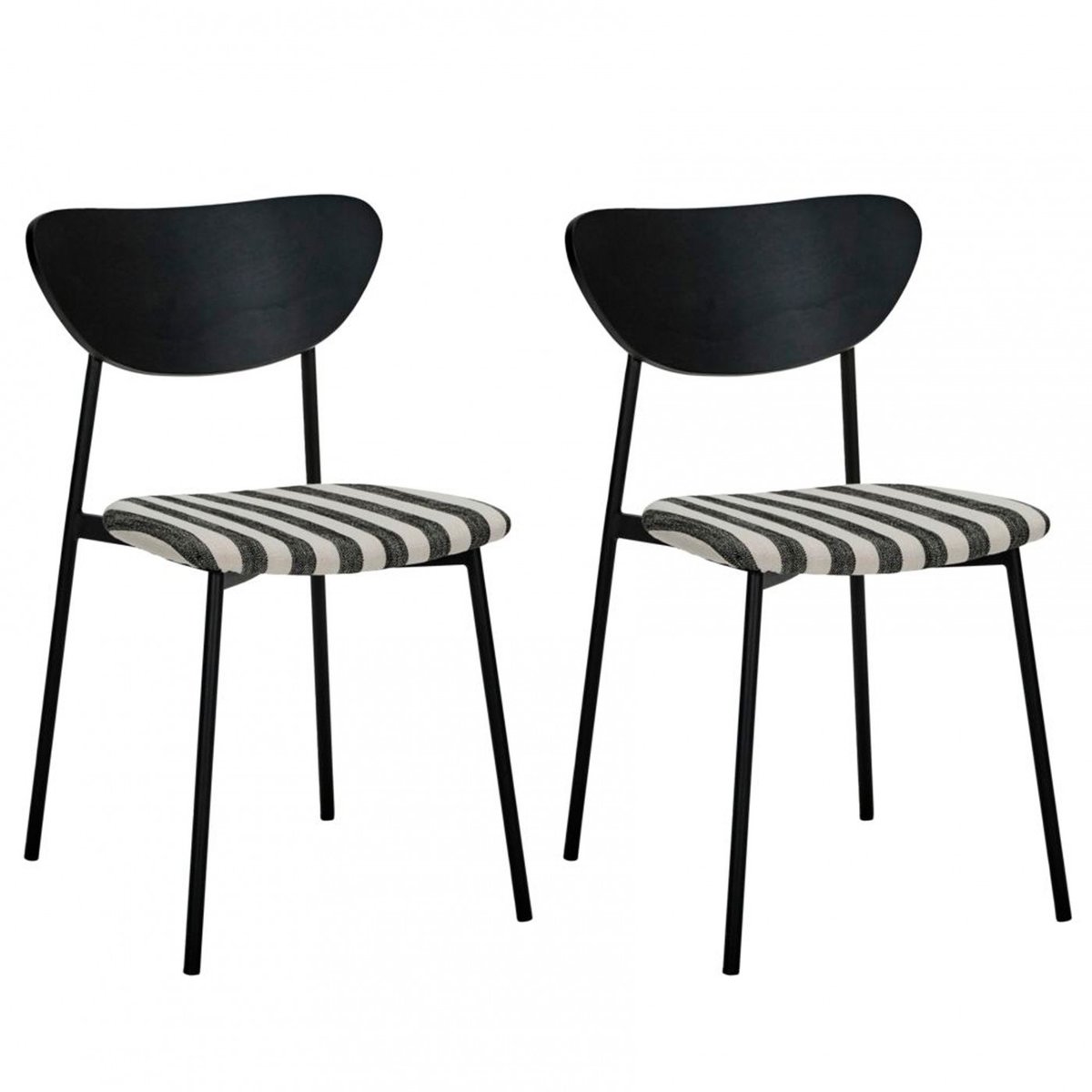 Chaises Must lot de 2 noir, blanc cassé, HOUSE DOCTOR