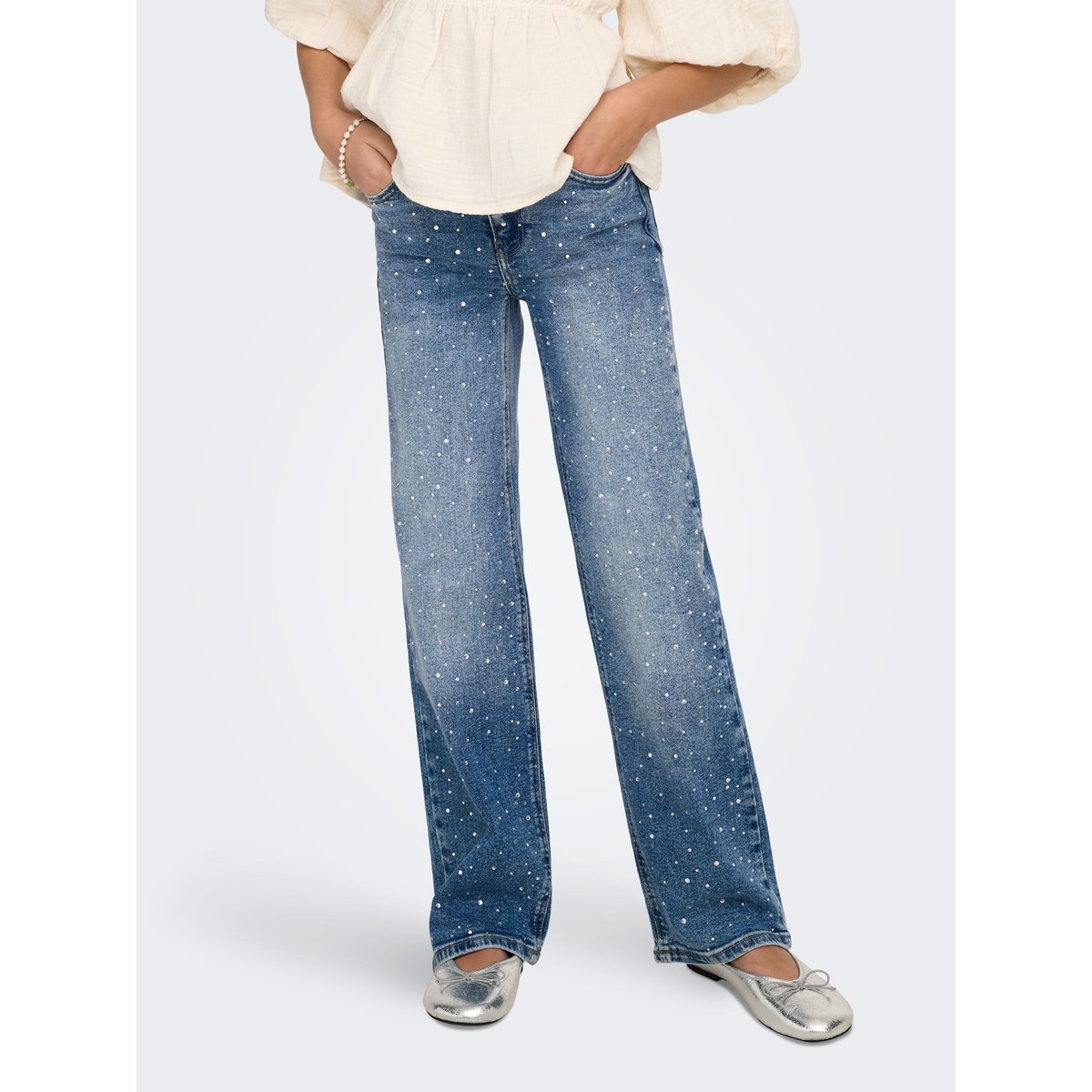 Jean À Jambe Large medium blue denim, KIDS ONLY