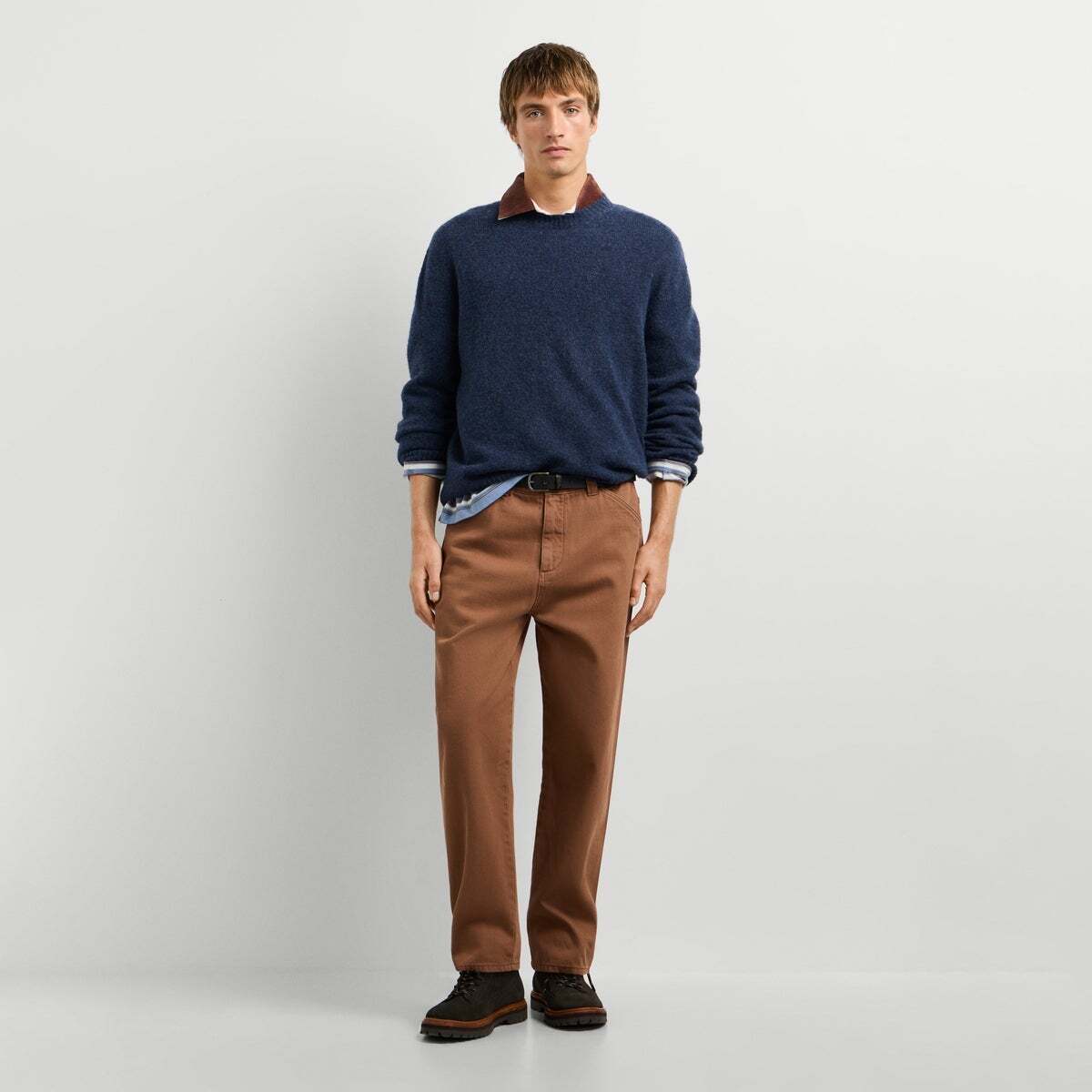 Pull Col Rond En Maille Coupe Casual bleu mer, PEPE JEANS