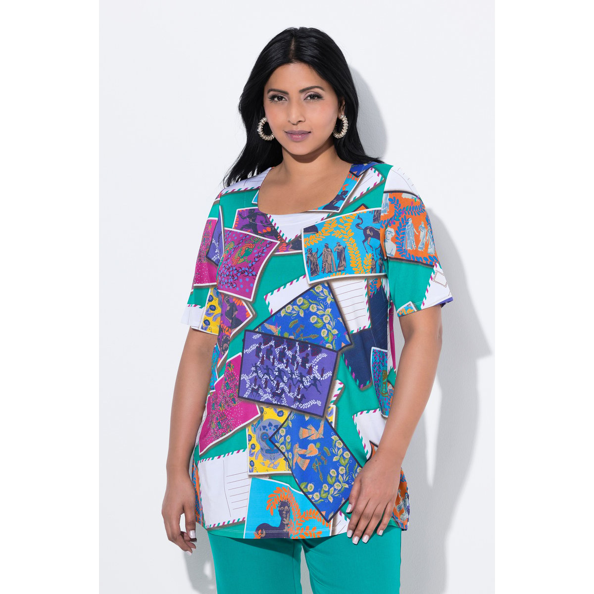 T-shirt au tombé fluide blanc neige, ULLA POPKEN