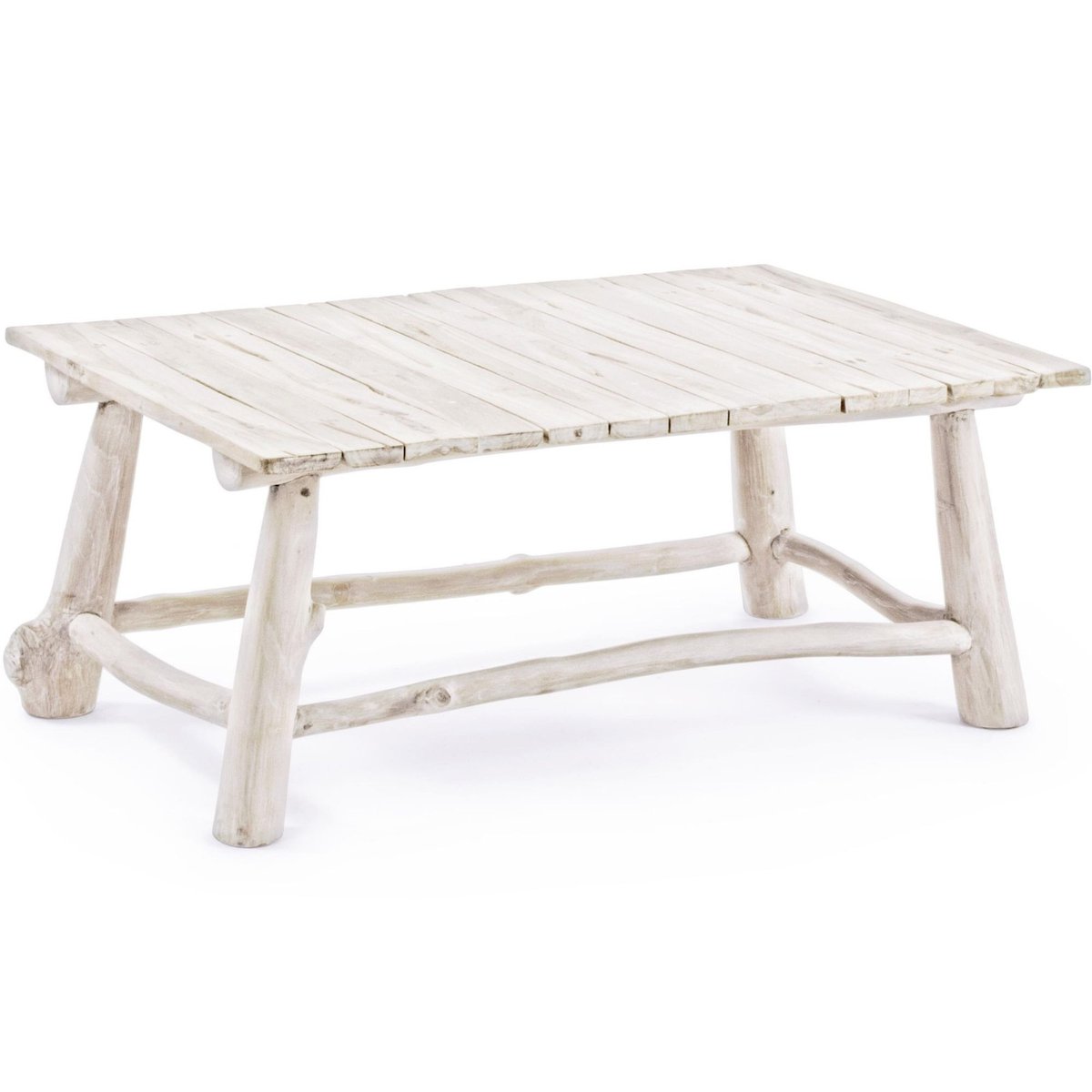 Table basse rectangulaire en teck L90 - SAYELL bois clair, HELLIN, DEPUIS 1862