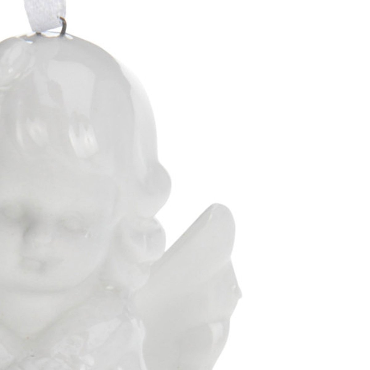 Décoration sapin de Noël ange en porcelaine blanc, WADIGA