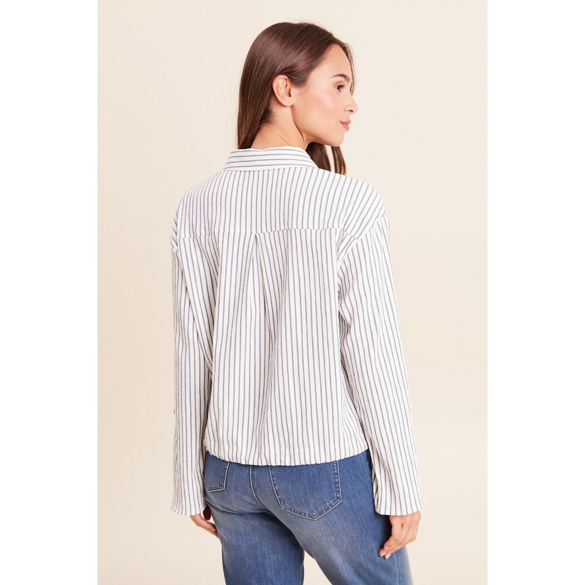 Chemise fluide manches longues bleu, BREAL