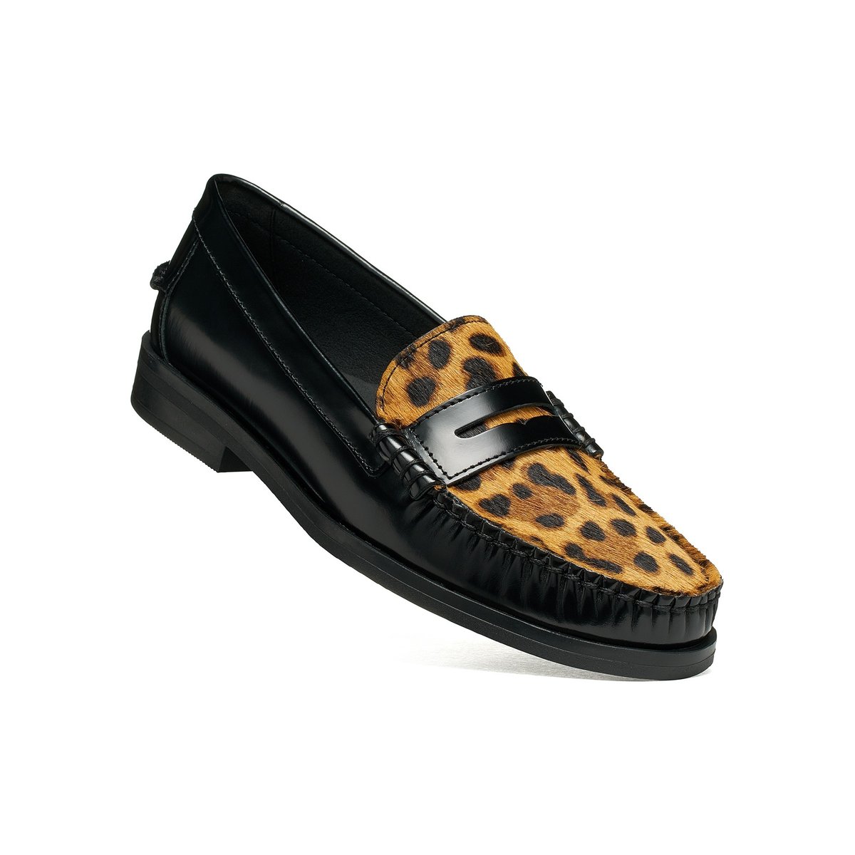 Mocassins en cuir, NOEMEN noir/cognac, GEOX
