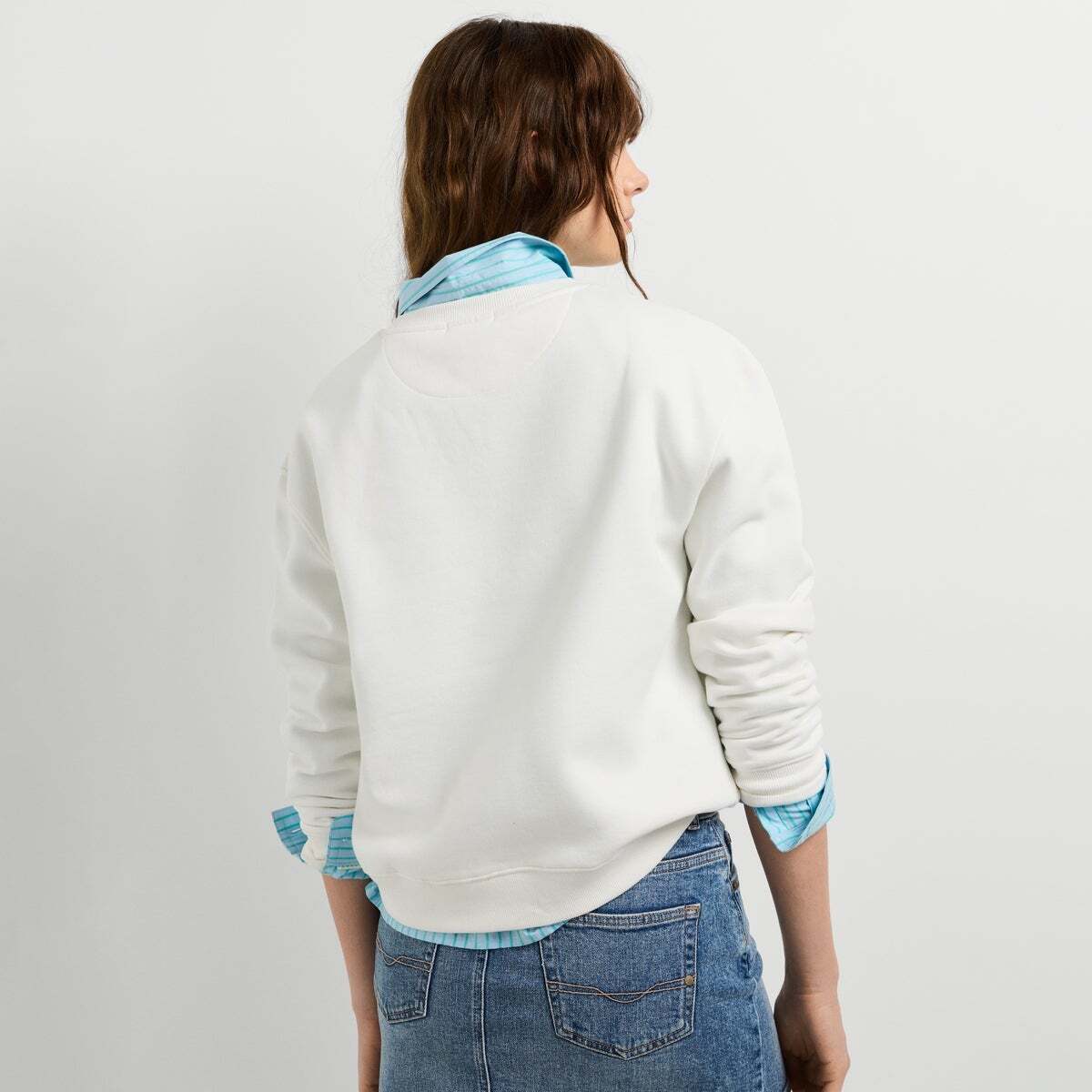 Sweat-Shirt À Col Rond Avec Logo blanche mousse, PEPE JEANS