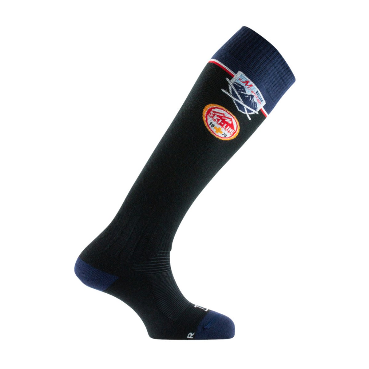 Mi-bas Ski VINTAGE WINTER en laine et soie noir, THYO