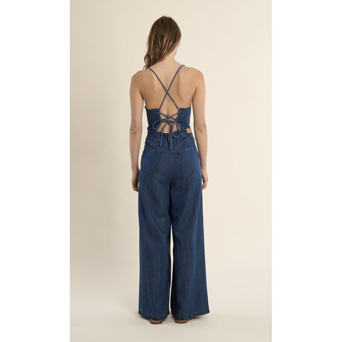 Combinaison en jean à bretelles denim bleu, MOLLY BRACKEN