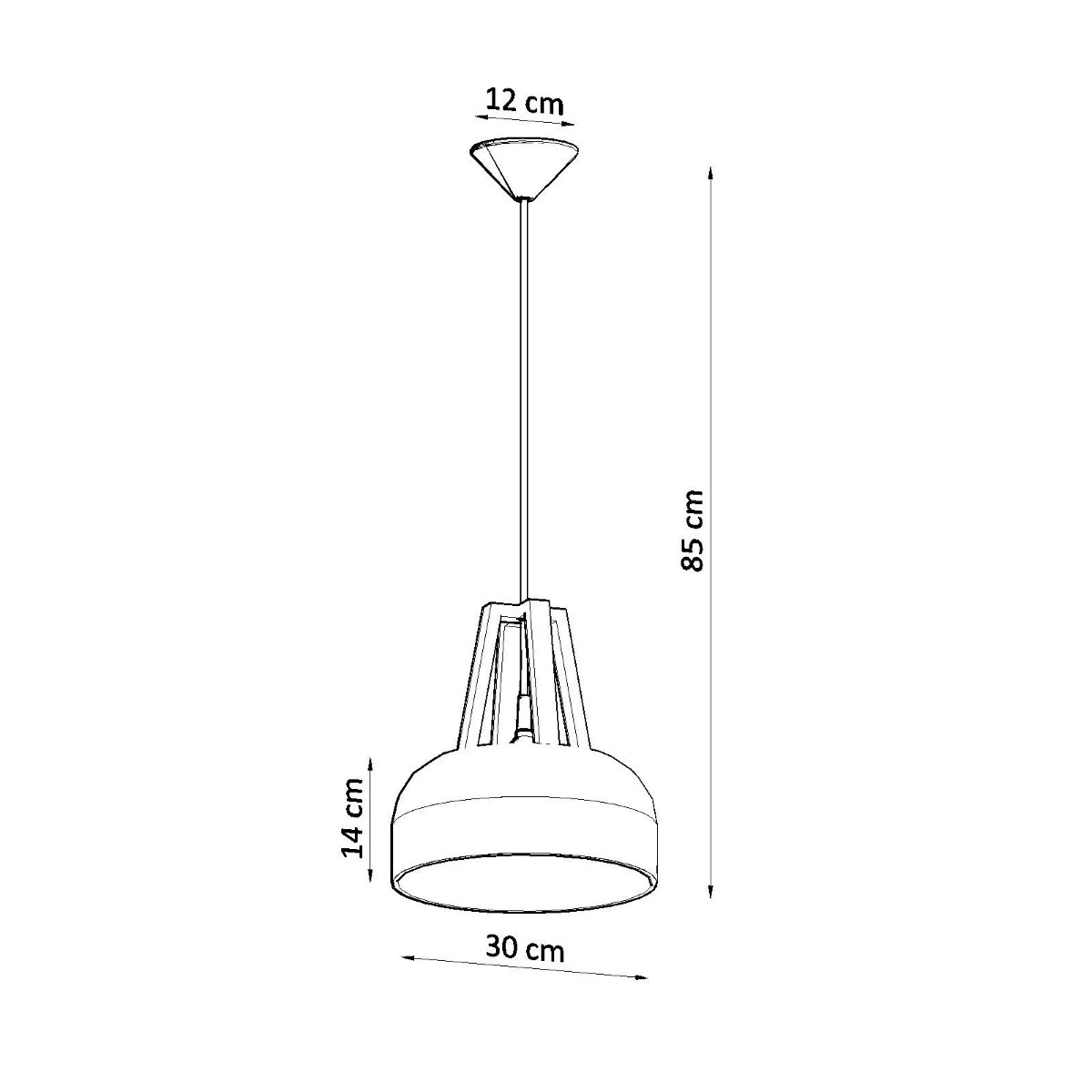 Suspension Acier Blanc/Bois Naturel E27 1 Casco blanc, EDEN