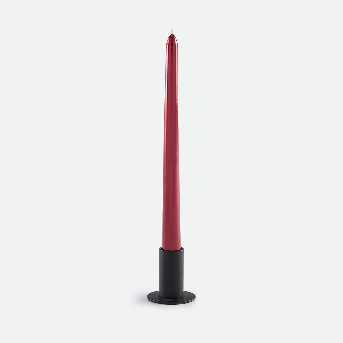 Lot de 12 bougies lisses, hauteur 25 cm, CASPAR rouge, LA REDOUTE INTERIEURS