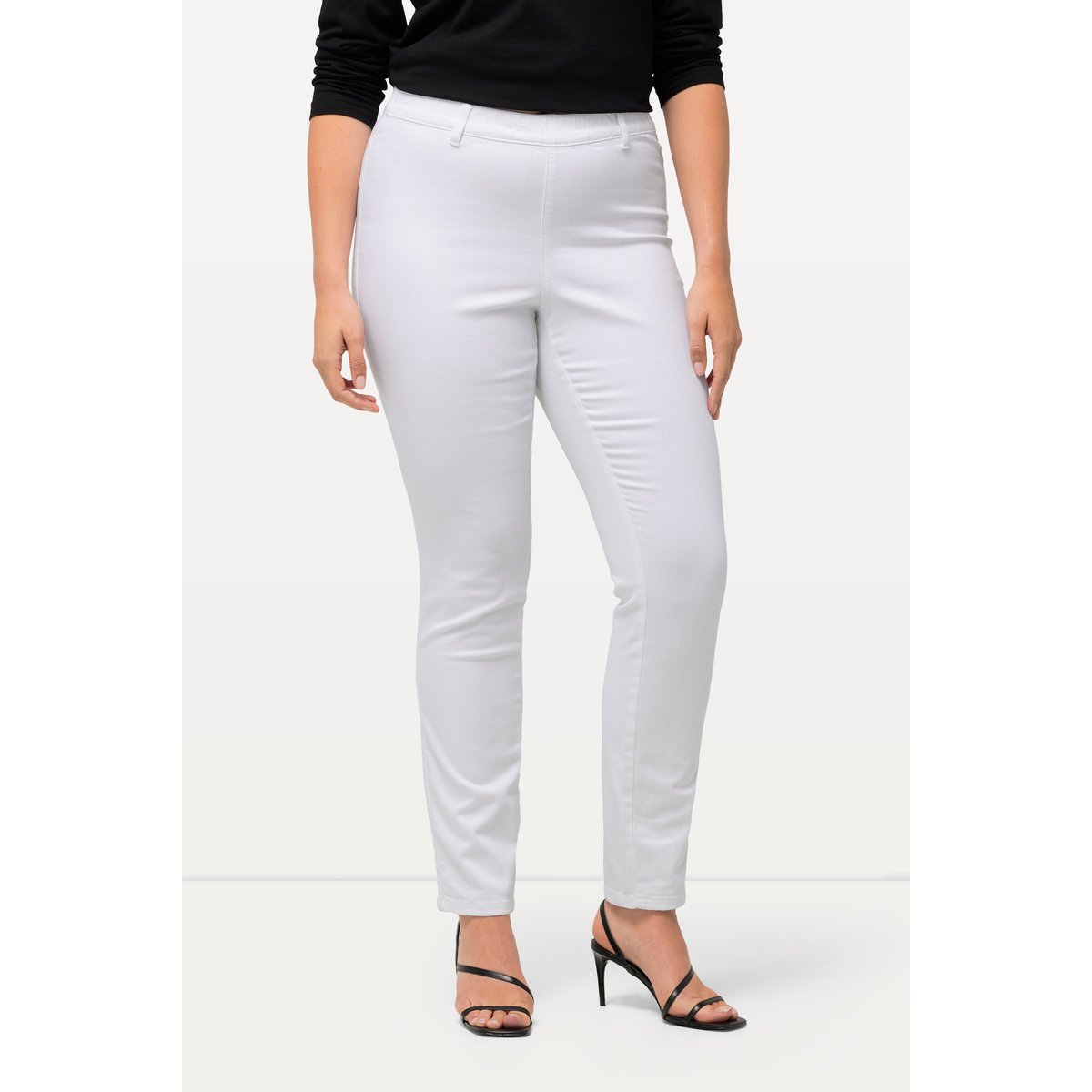 Jean jegging long stretch, coupe slim blanc neige, ULLA POPKEN