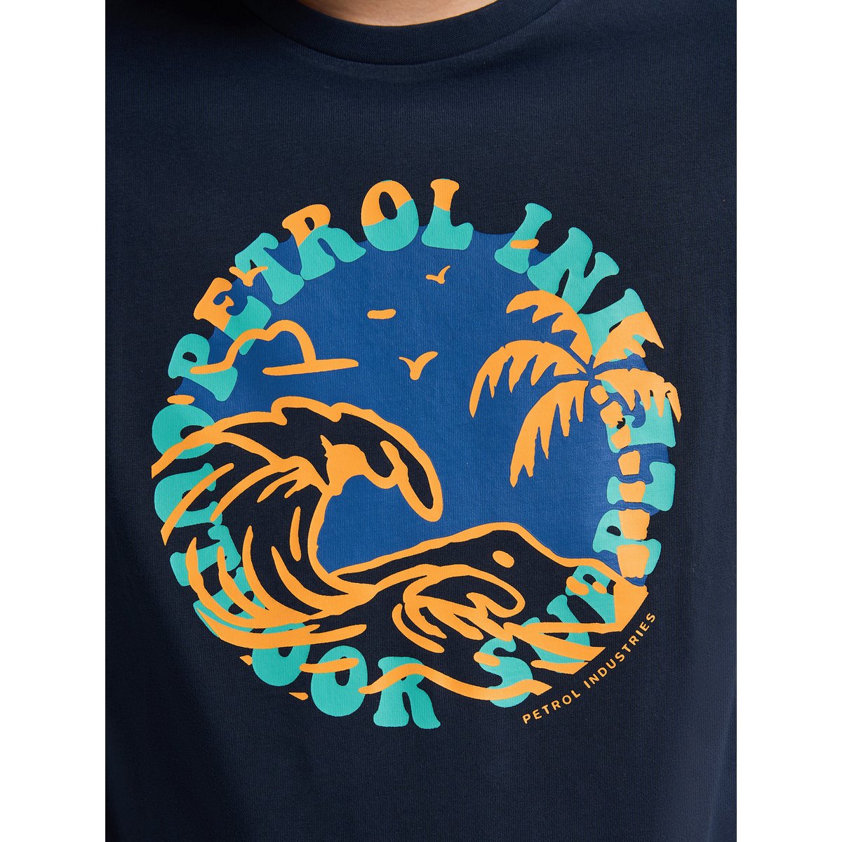 Lot de 2 t-shirts basiques à col rond snapper multicolore, PETROL INDUSTRIES