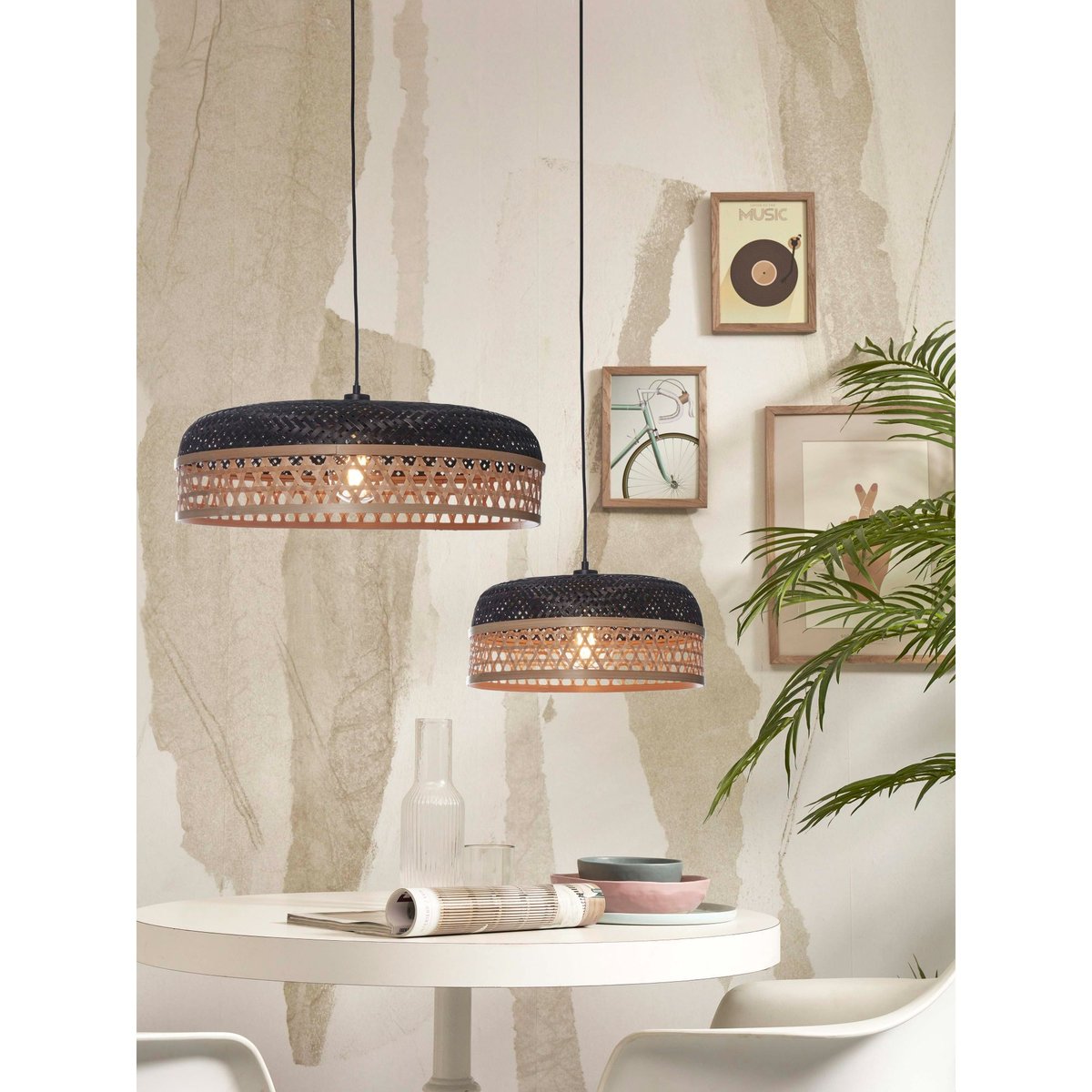 Lampe Suspendue Bambou UBUD bambou noir, GOOD & MOJO