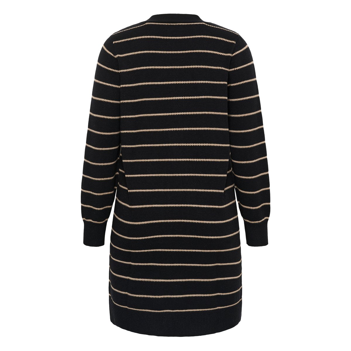 Cardigan à tricot noir beige black/desert taupe m. stripe, KAFFE CURVE