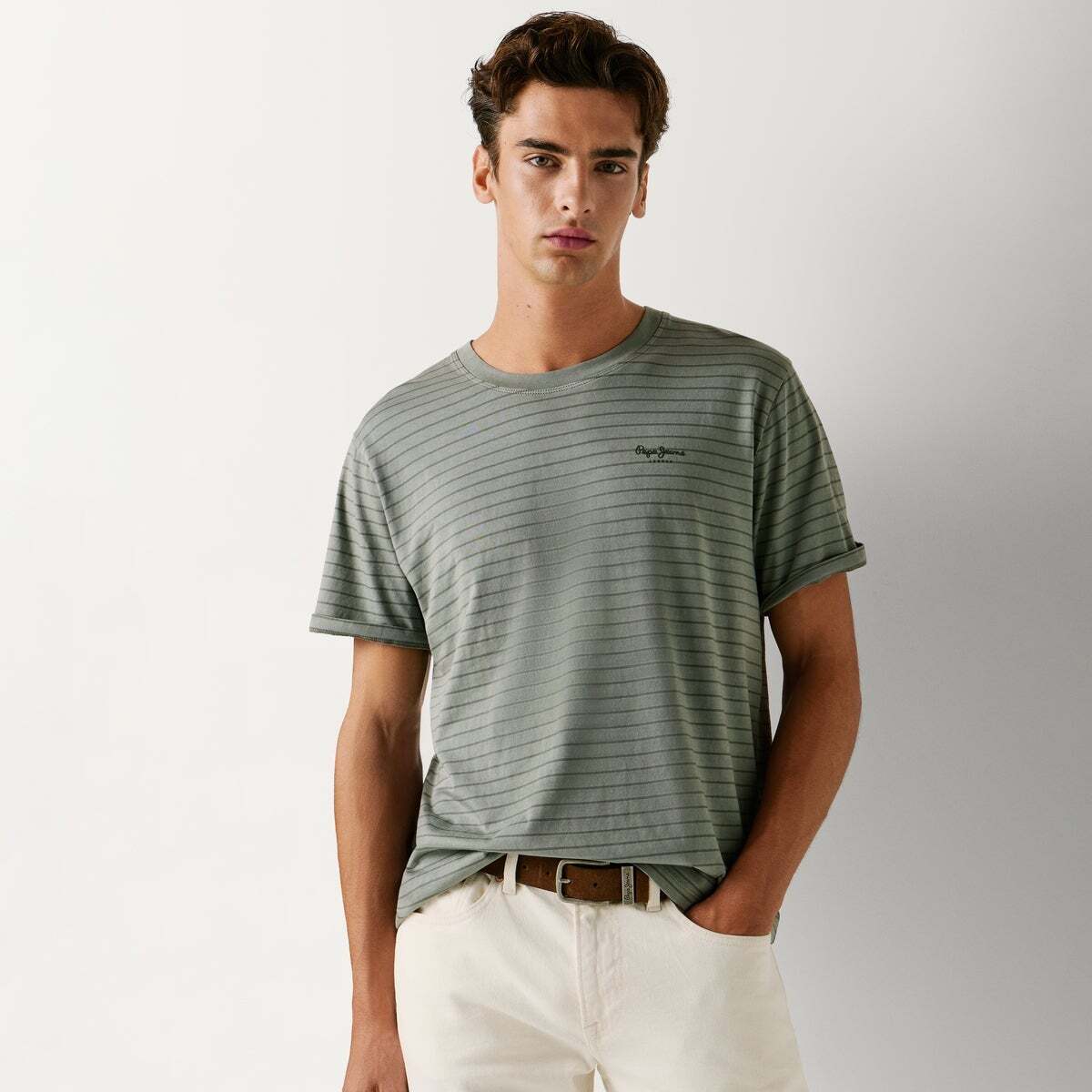 T-Shirt À Rayures Coupe Regular vert palmier, PEPE JEANS