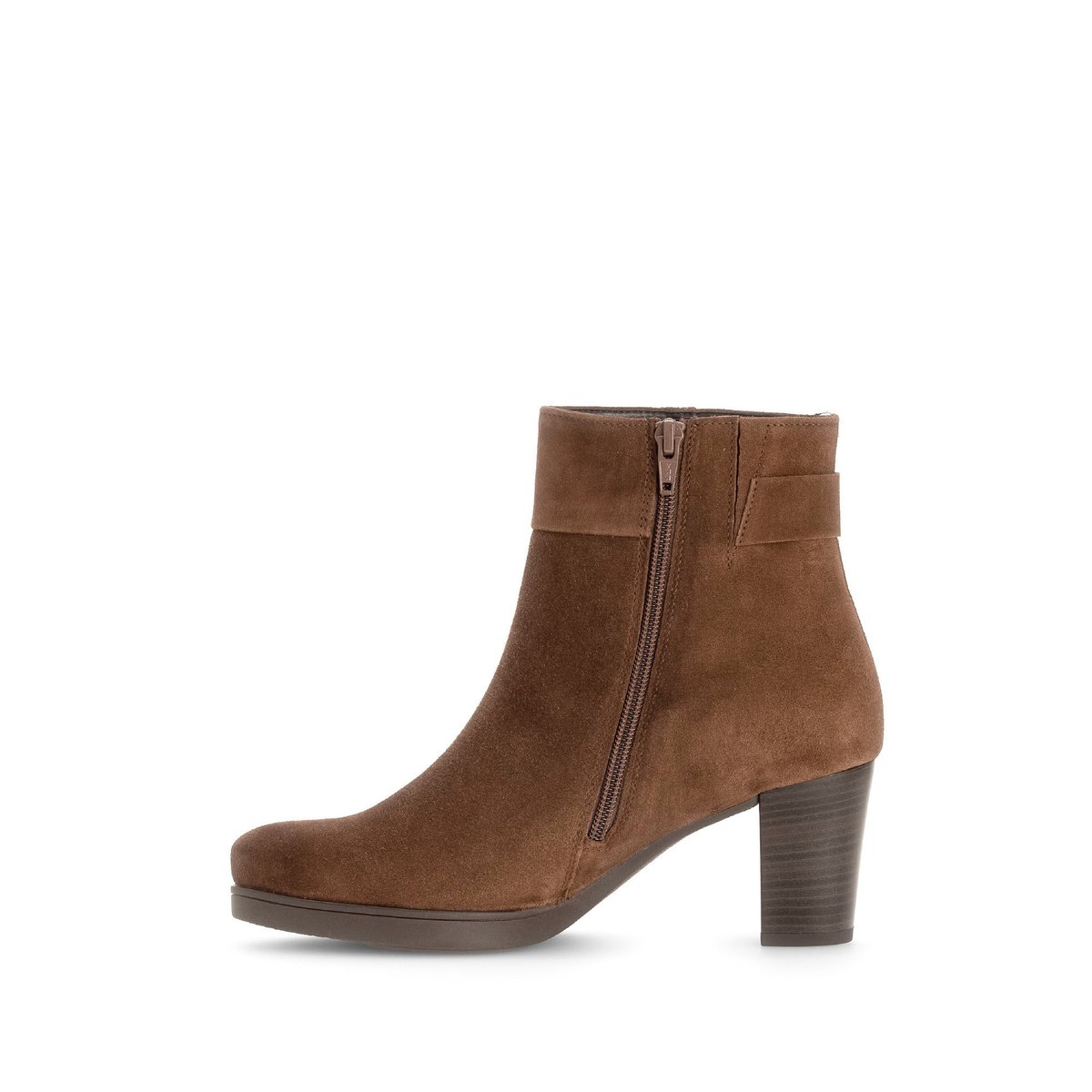 Bottines en velours à talon décroché block cacao velours, GABOR