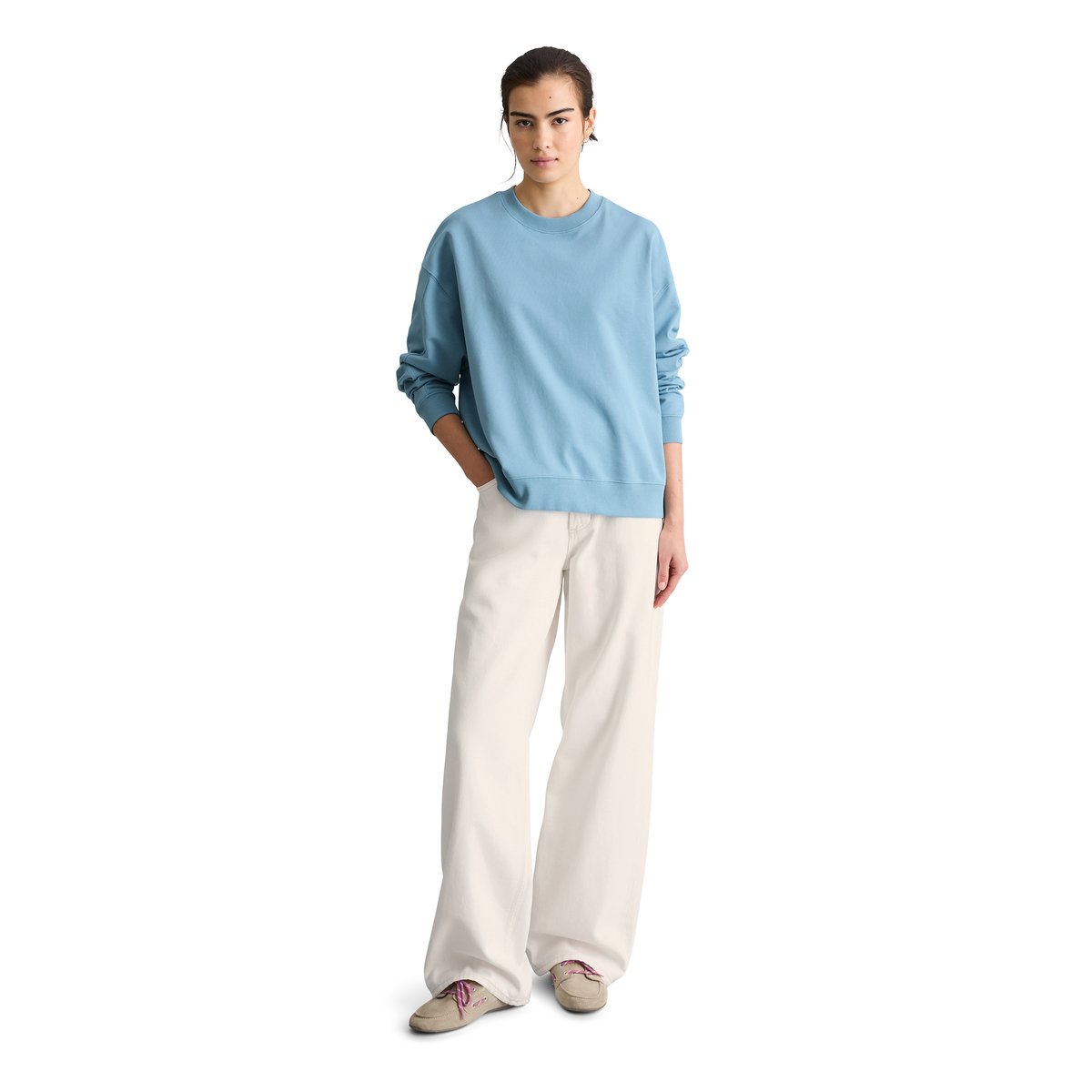 Sweat-shirt DfC oversize en pur coton organique bleu clair, MARC O’POLO DENIM