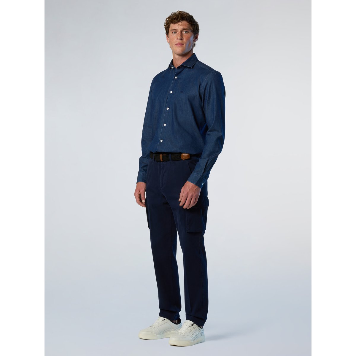 Chemise en twill de denim bleu indigo, NORTH SAILS