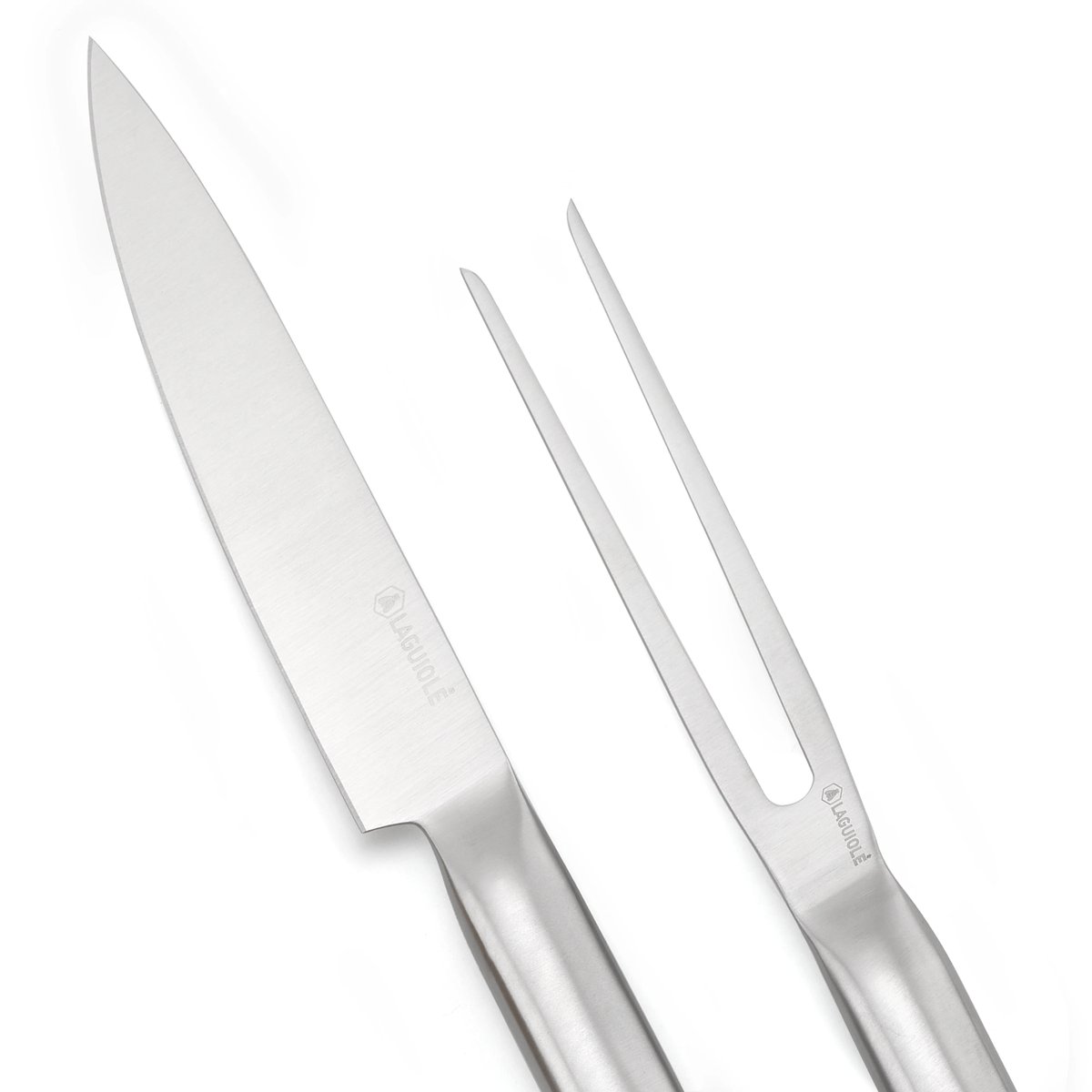 Planche à viande acacia + couteau et fourchette - Reflet bois / argent, LAGUIOLE CUISSON